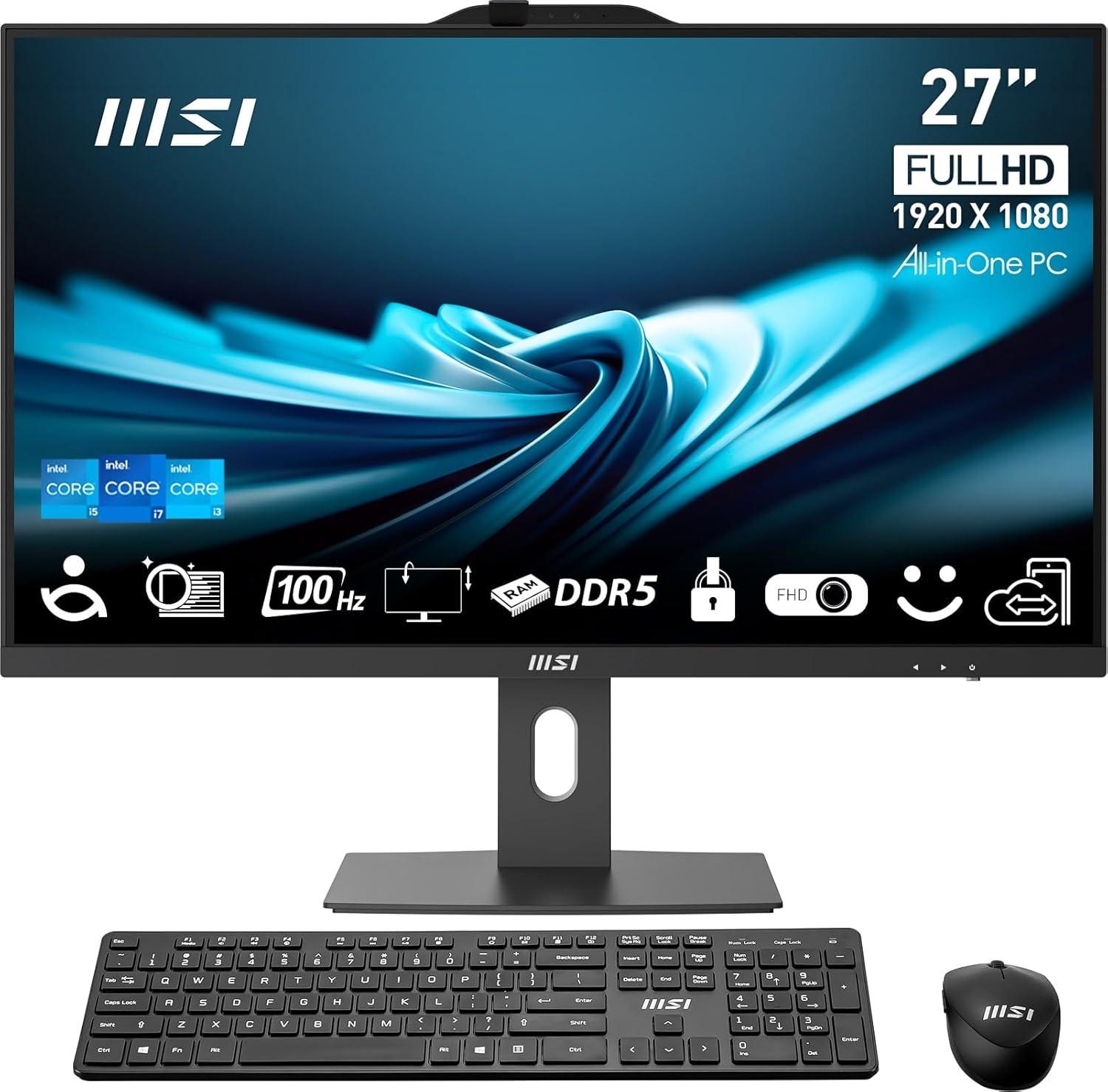MSI 27" All-In-One Computer, Intel Core i7 i7-14700, 32GB RAM, 1TB SSD, Windows 11 Pro, PRO AP272P 14M-600US