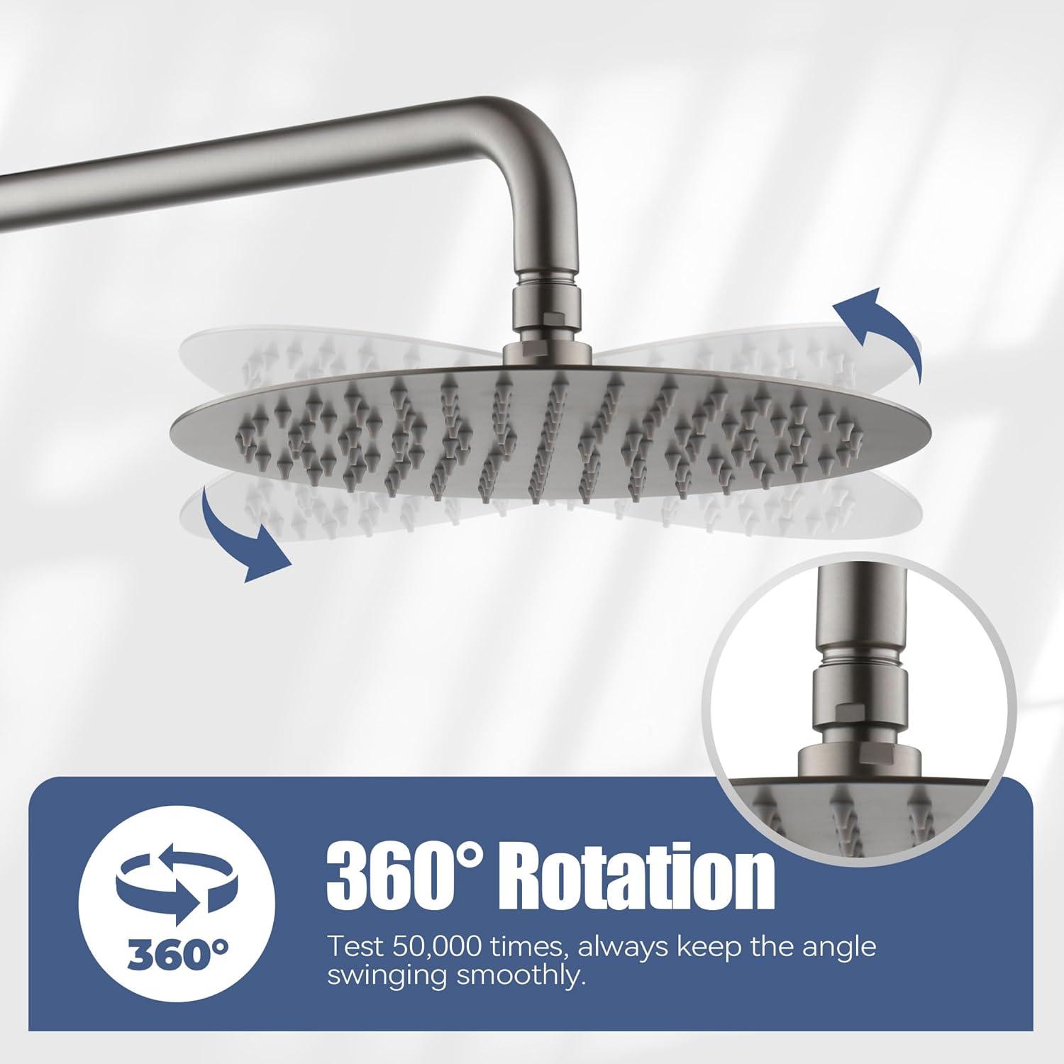 Pressure-Balanced Complete Shower System with 10-Inch Rain Shower Head, Handheld, Rough-in Valve