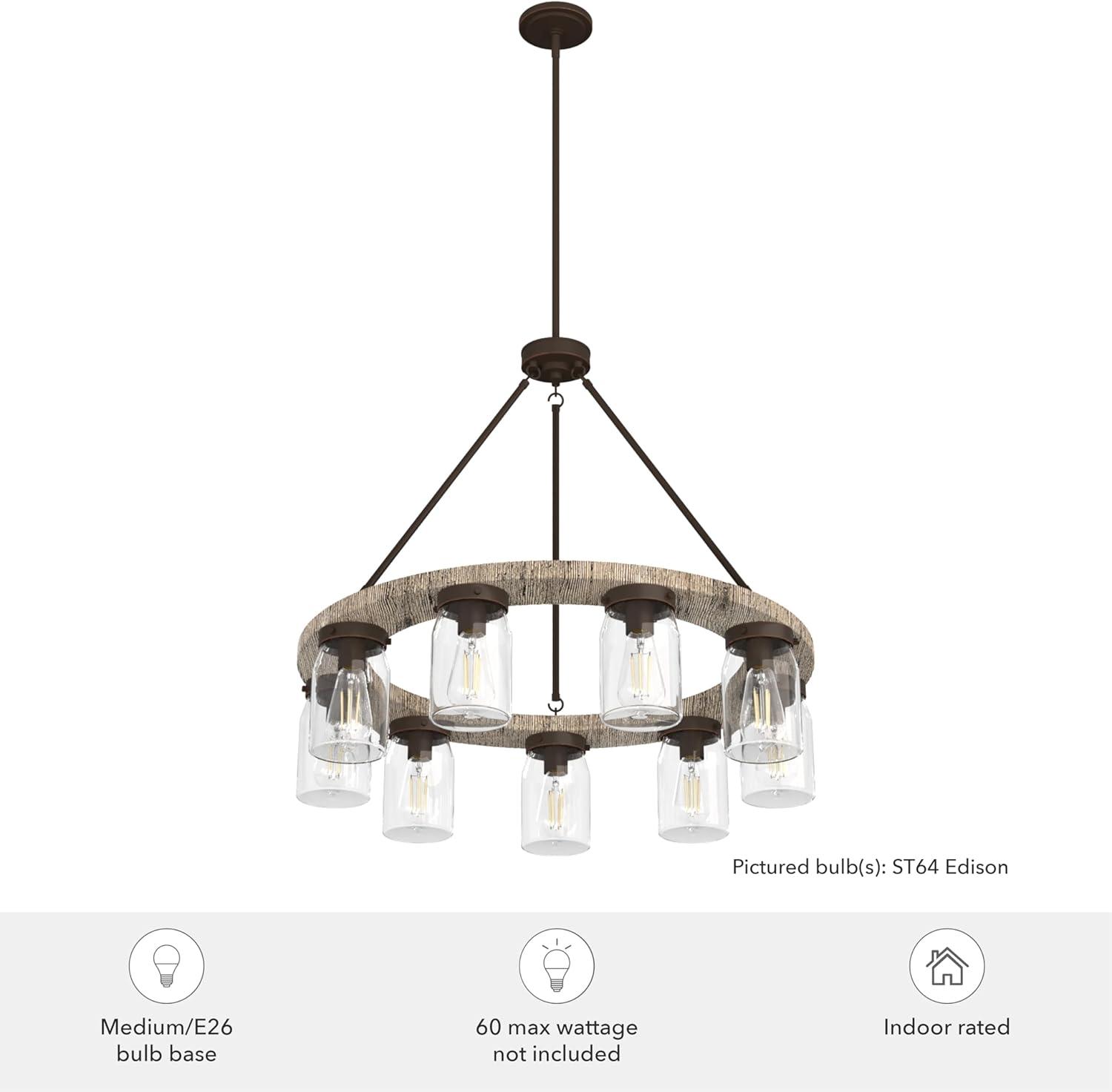 Devon Park Onyx Bengal 9-Light Bronze Wagon Wheel Chandelier