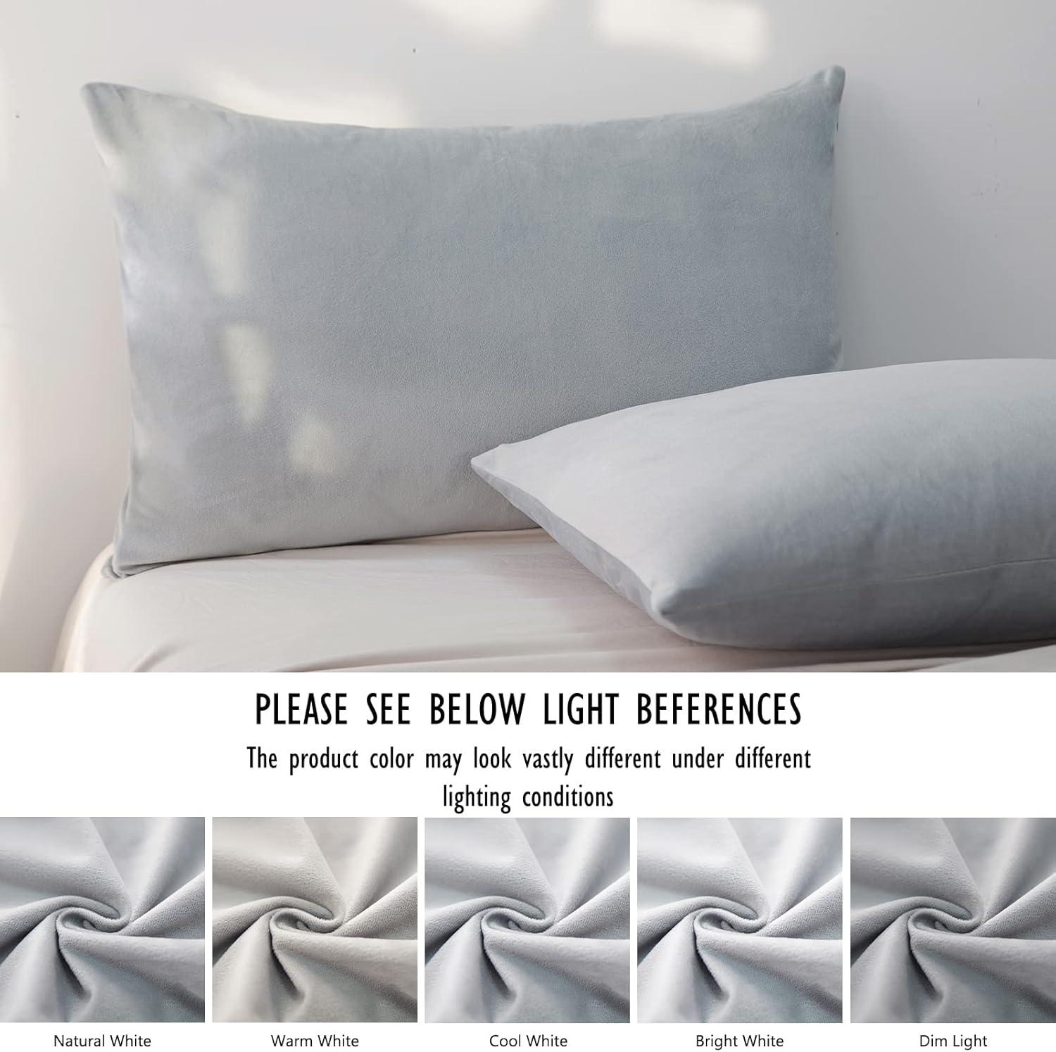 NTBAY Zippered Pillowcases, Luxury Velvet Flannel Pillow Cases, Super Soft - NTBAY (Set of 2)