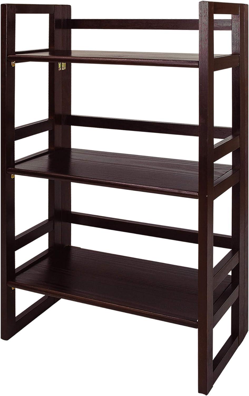 3-Shelf Folding Student Bookcase 20.75" Wide-Espresso