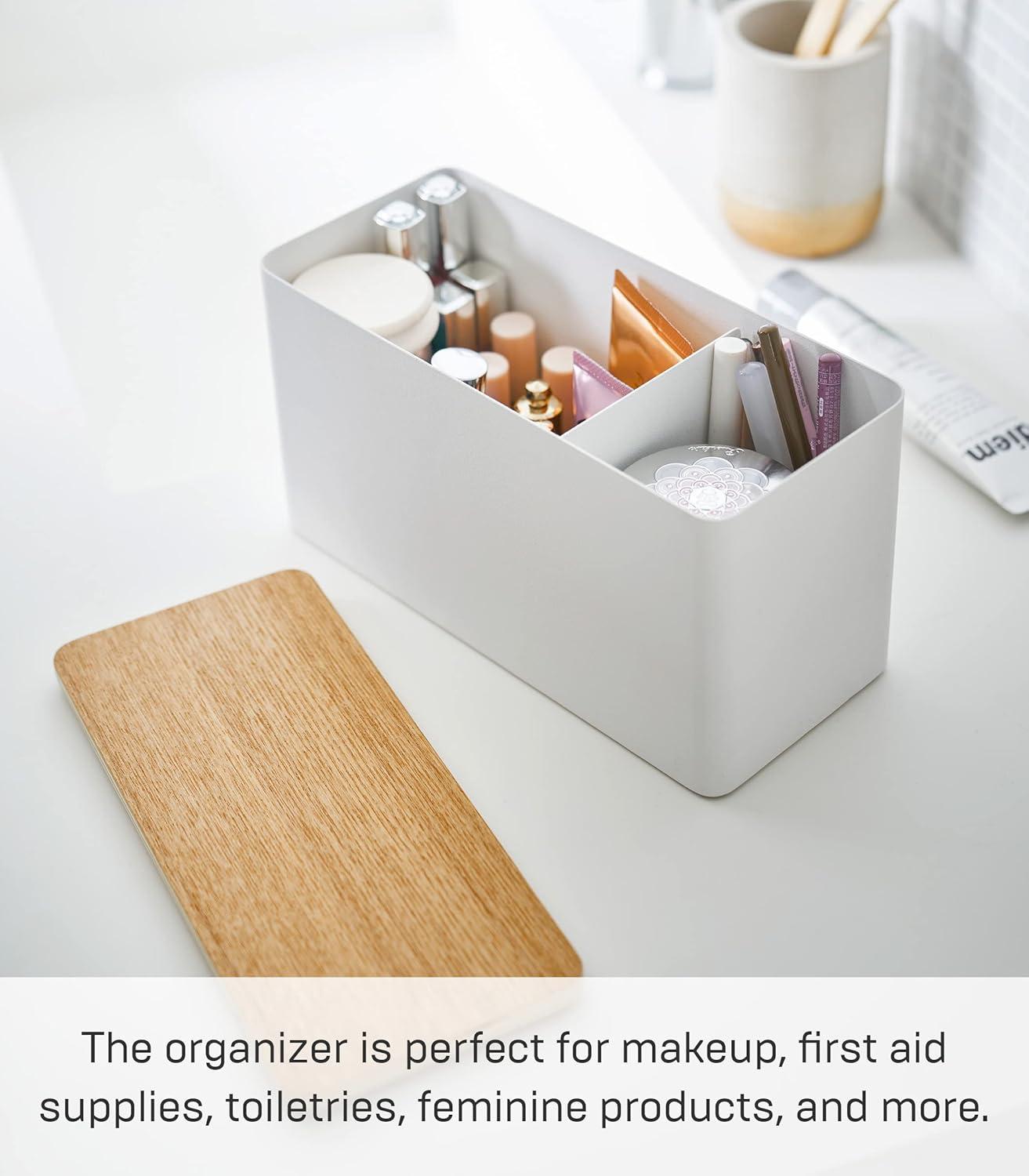 Yamazaki Home Rin Yamazaki Home Countertop Organizer Bathroom Kitchen Toiletries Holder, Sliding Divider