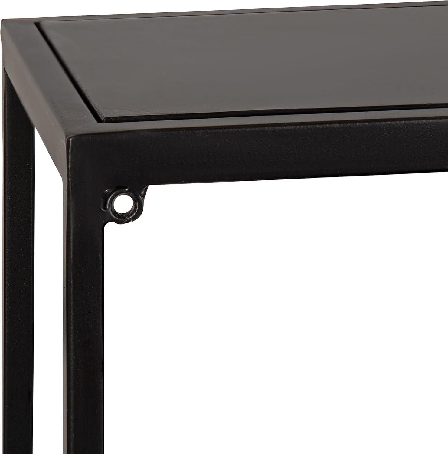 Kate & Laurel All Things Decor 36" x 24" Pirzada Geometric Wall Shelf Black: 3-Tier Metal Storage, No Assembly Required