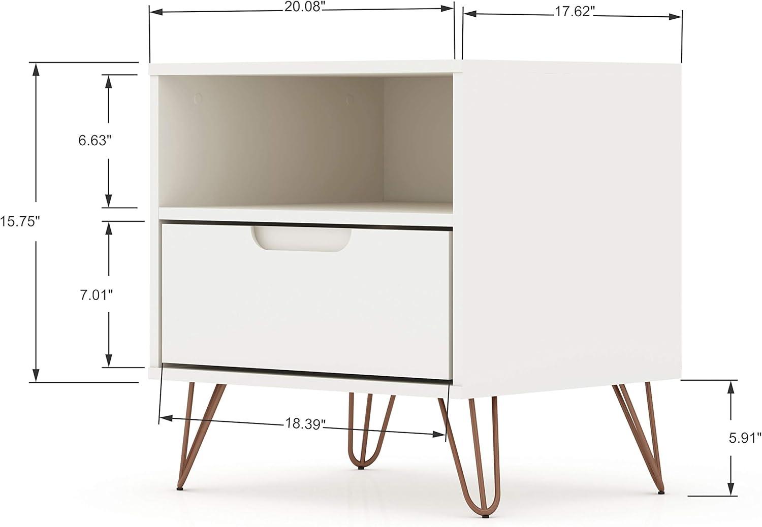 1.0 Rockefeller Nightstand - Manhattan Comfort