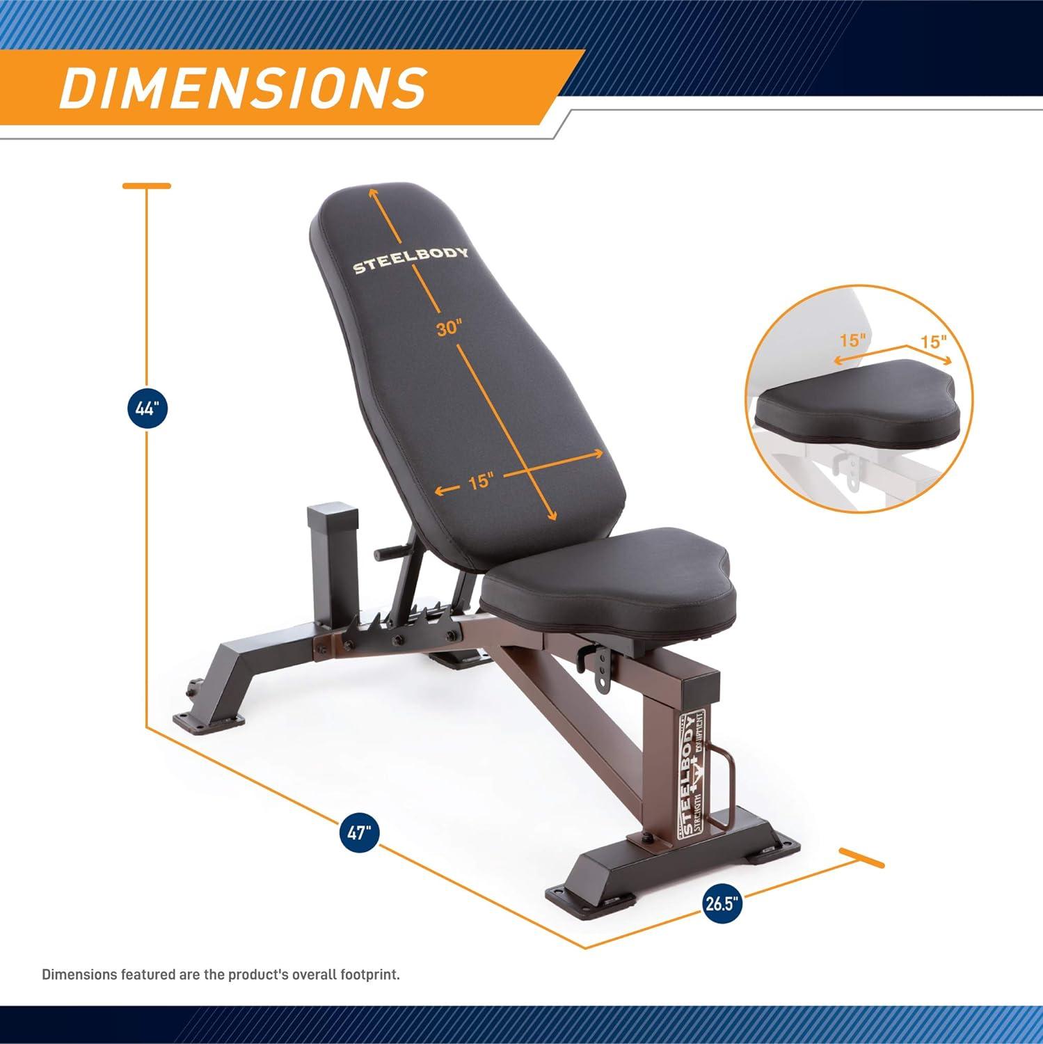 Deluxe 6-Position Black-Brown Utility Weight Bench with Vinyl Padding