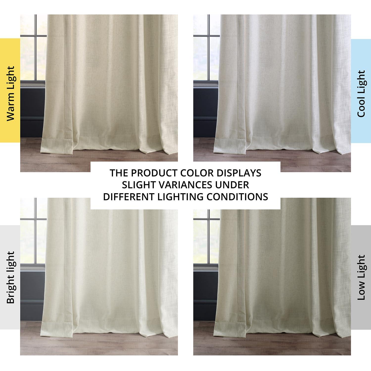Barley Heavy Faux Linen Curtain (1 Panel), Barley, 50W X 96L