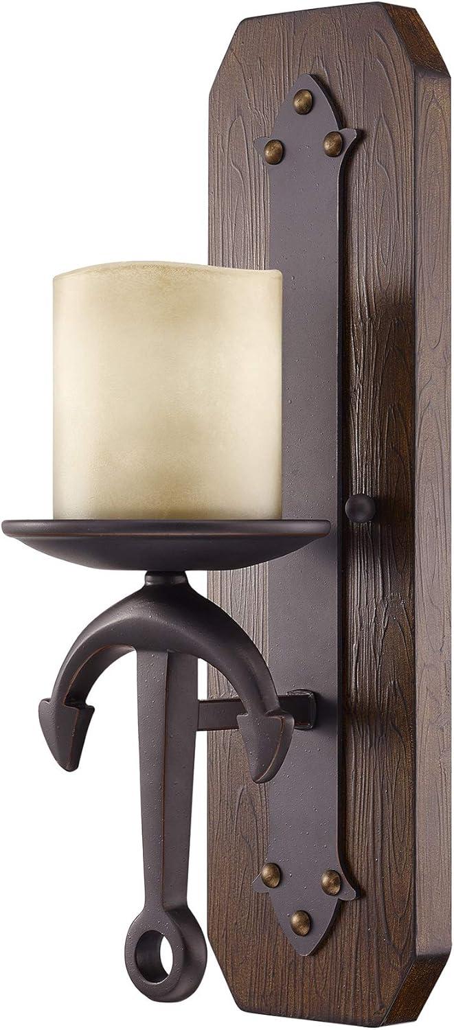 Olde Bronze Nautical Anchor Wall Sconce with Satin Glass