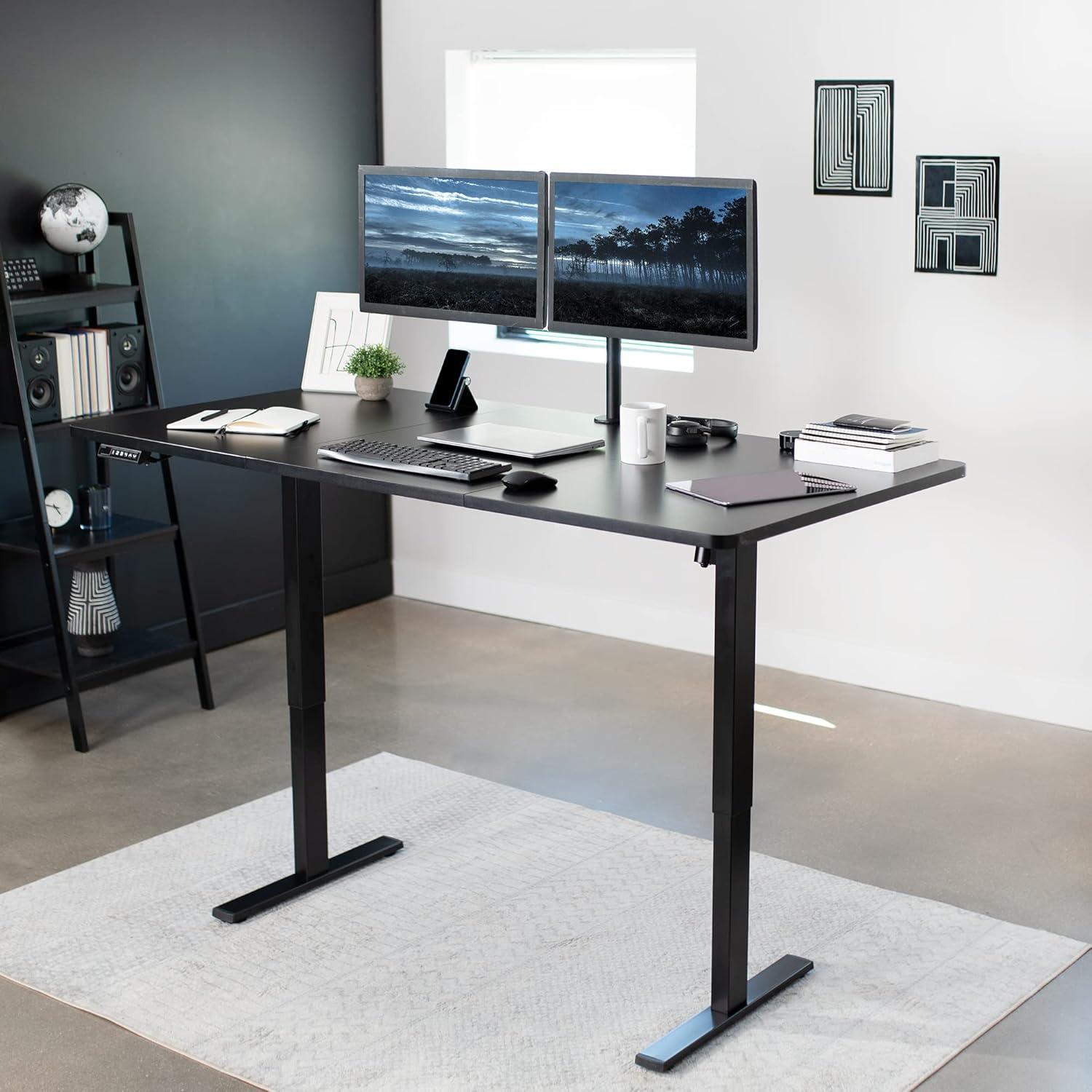 VIVO Single Motor Electric Desk with Push Button Memory Controller