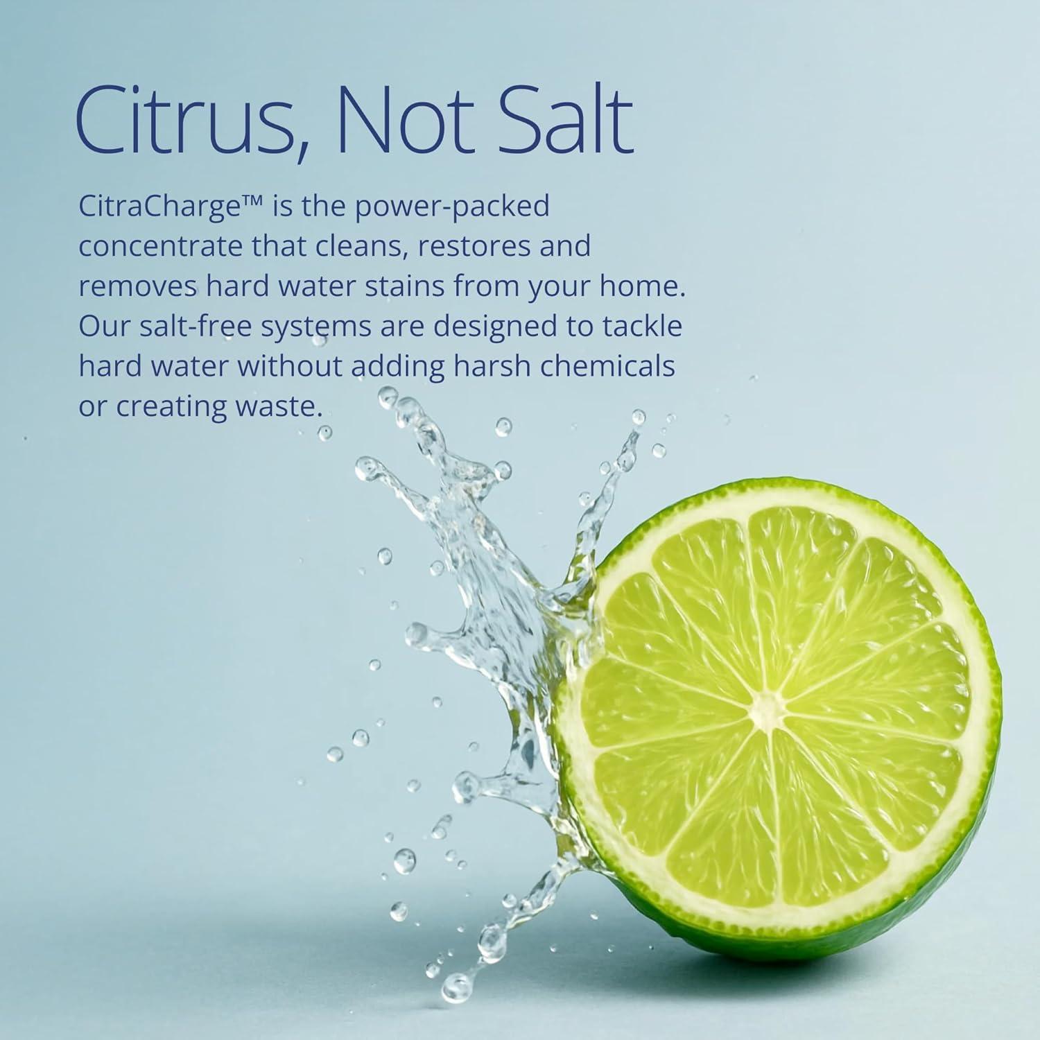 NuvoH2O Advanced 3-Stage Citrus, Salt-Free Water Filter System + Water Softener with Carbon and Iron Filtration – Healthy & Pure Water – Removes Hard Water Build Up (Whole Home Trio System)