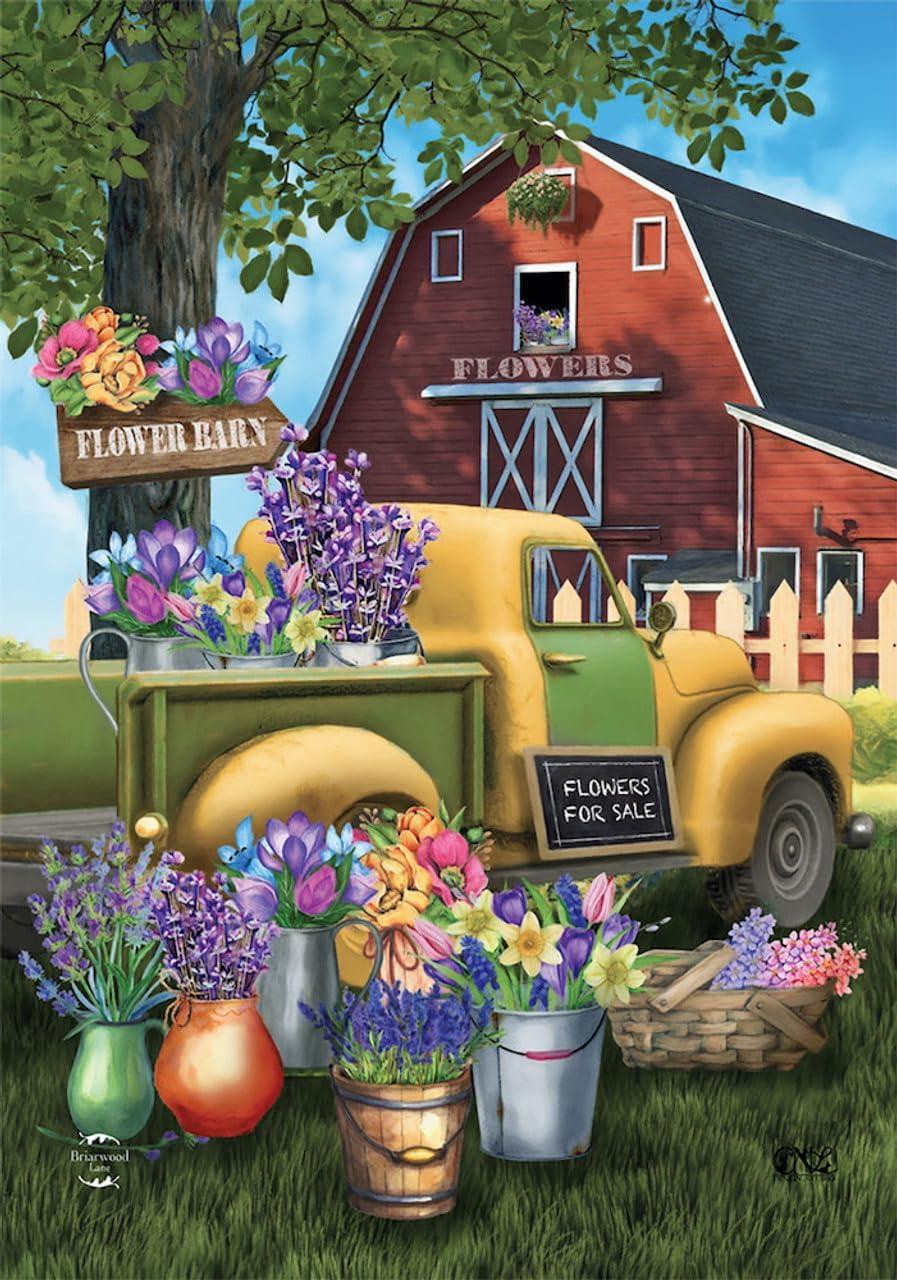 Briarwood Lane Spring House Flag 40x28 For Outdoor Pansies Seasonal For Spring House Flag