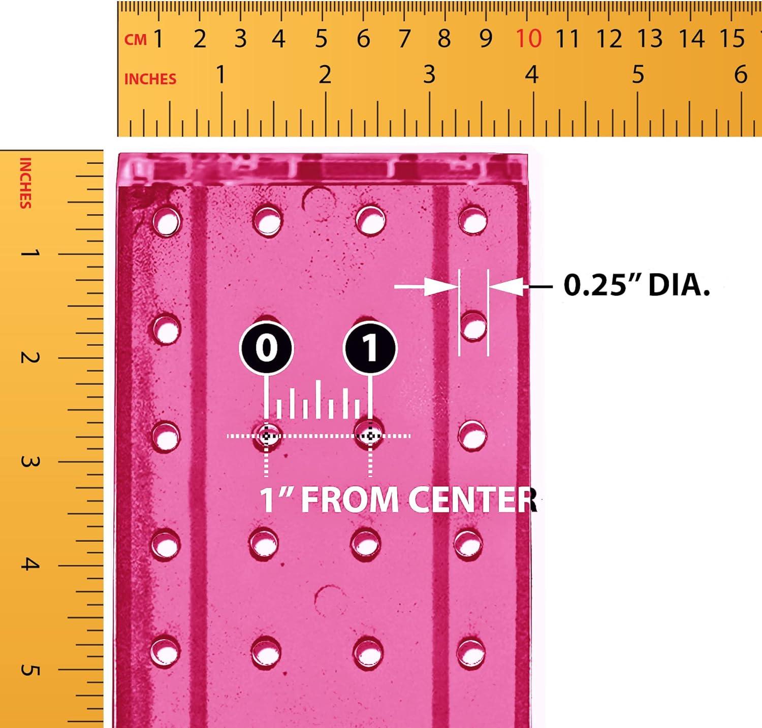 Compact Pink Revolving Pegboard Display Tower with 9" Base