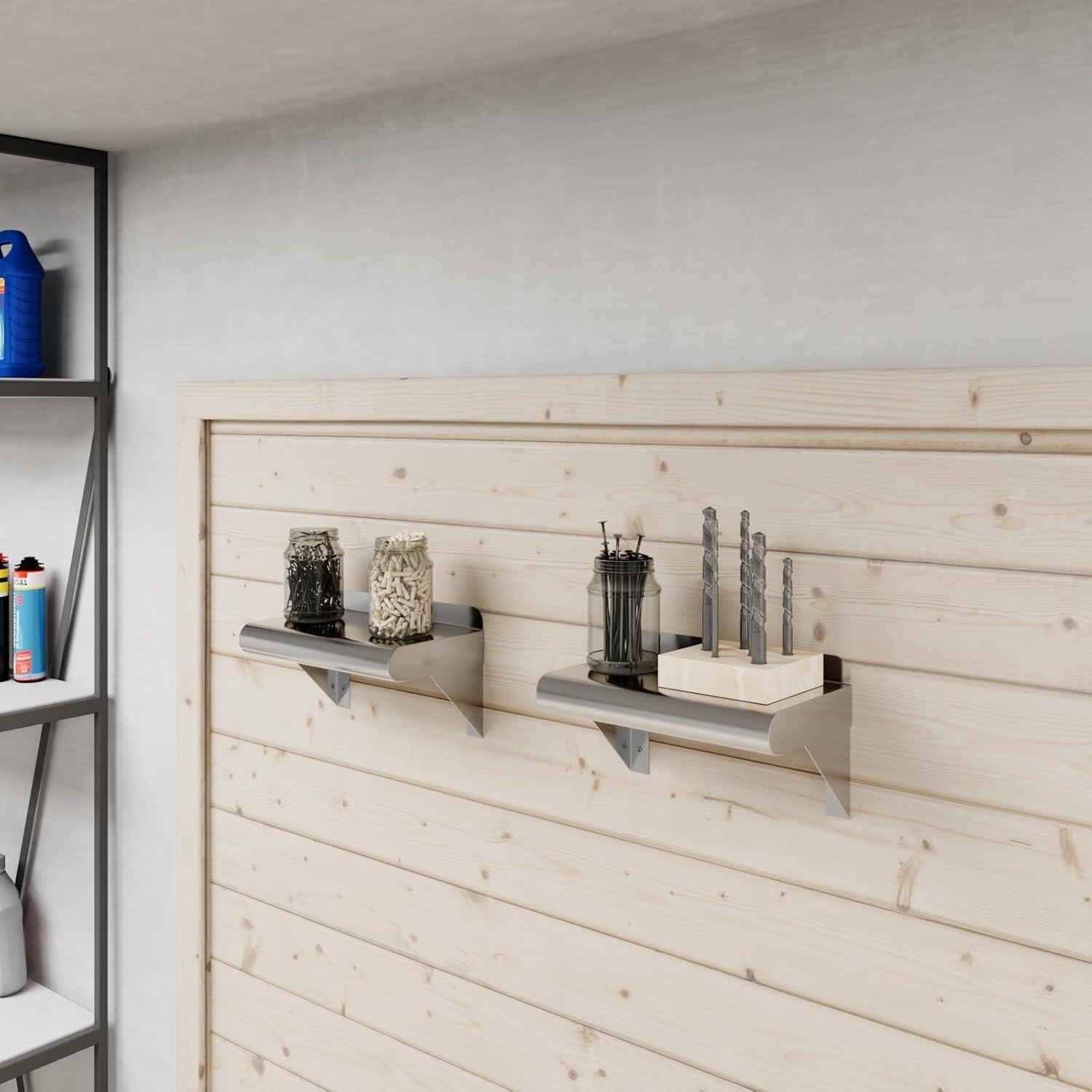 30" Stainless Steel Wall Shelf with Brackets