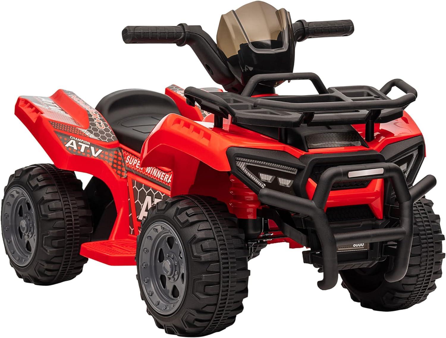 Red 6-Volt Electric Kids Quad ATV with Songs