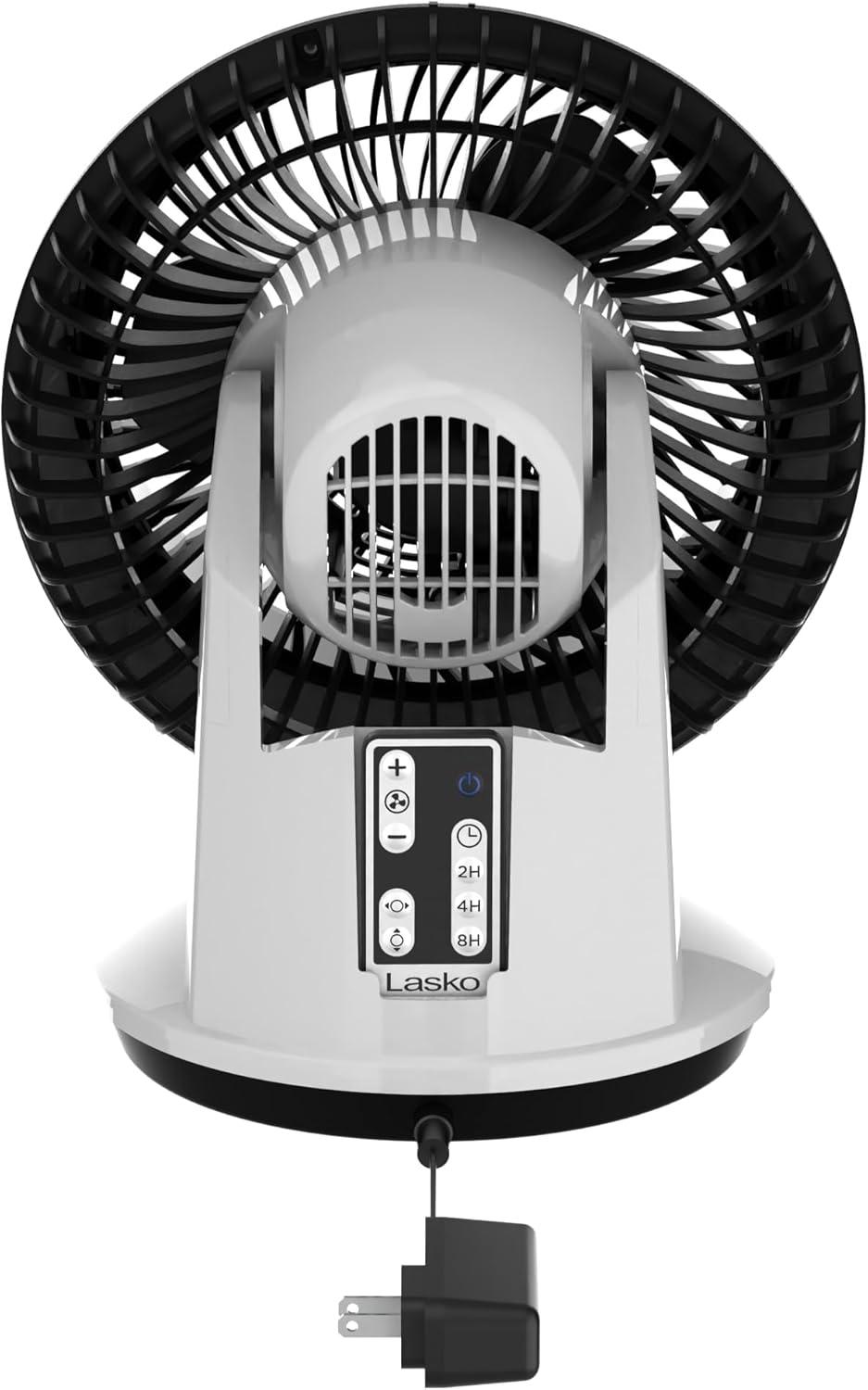 White 8-Inch Remote Controlled Oscillating Tabletop Fan