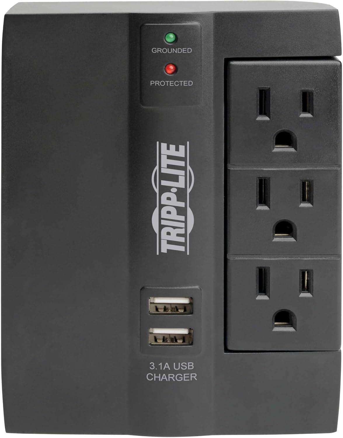 Tripp Lite SWIVEL6USB Protect It! 6-Outlet Surge Protector with 3 Rotatable Outlets & 2 USB Ports