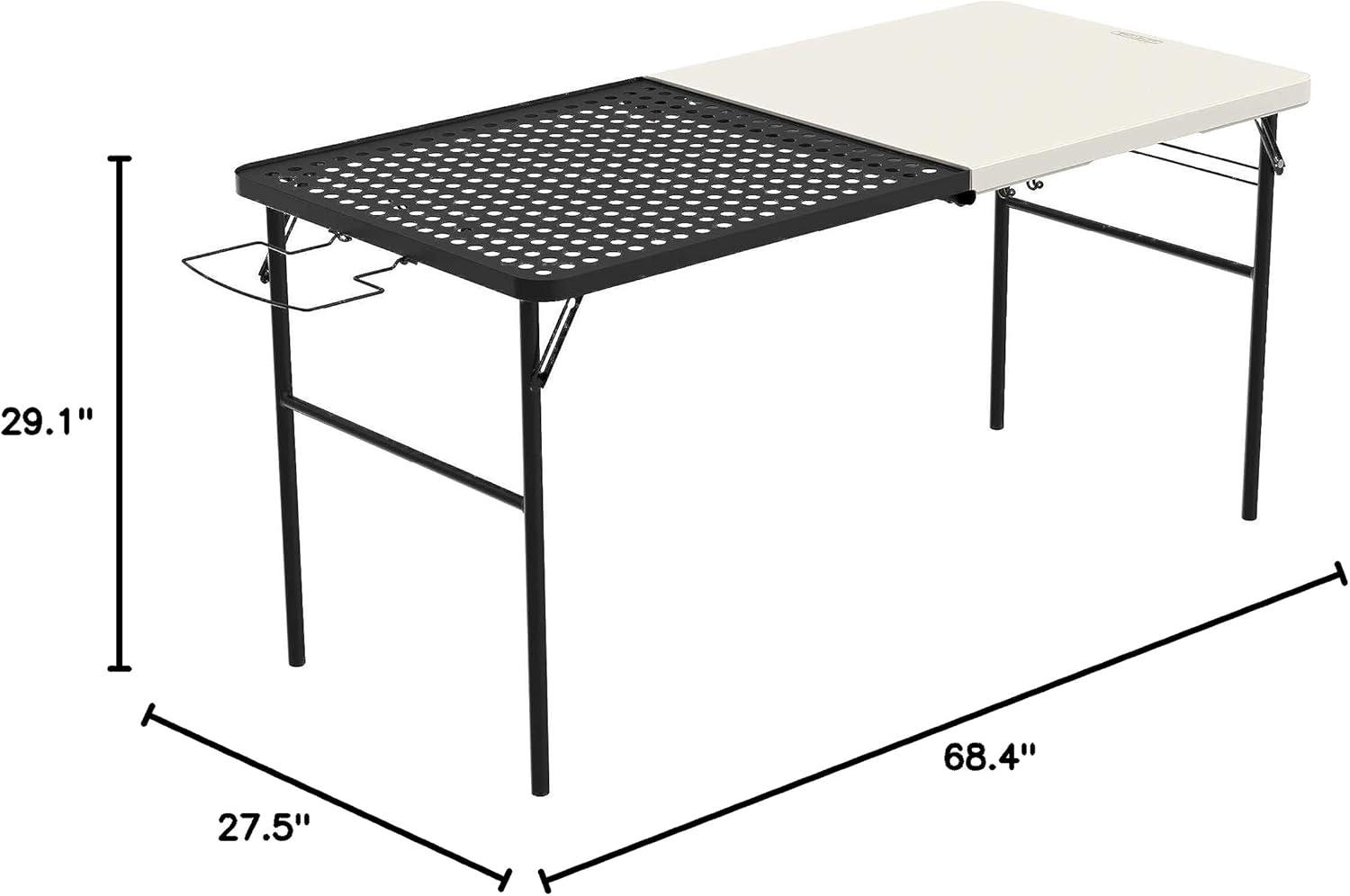 Lifetime 5 Foot Fold-in-Half Camping Folding Table, Indoor/Outdoor, Pumice (280875)