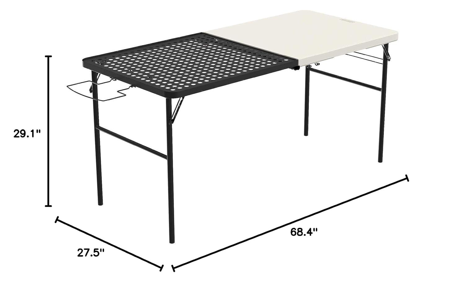 Lifetime 5 Foot Fold-in-Half Camping Folding Table, Indoor/Outdoor, Pumice (280875)