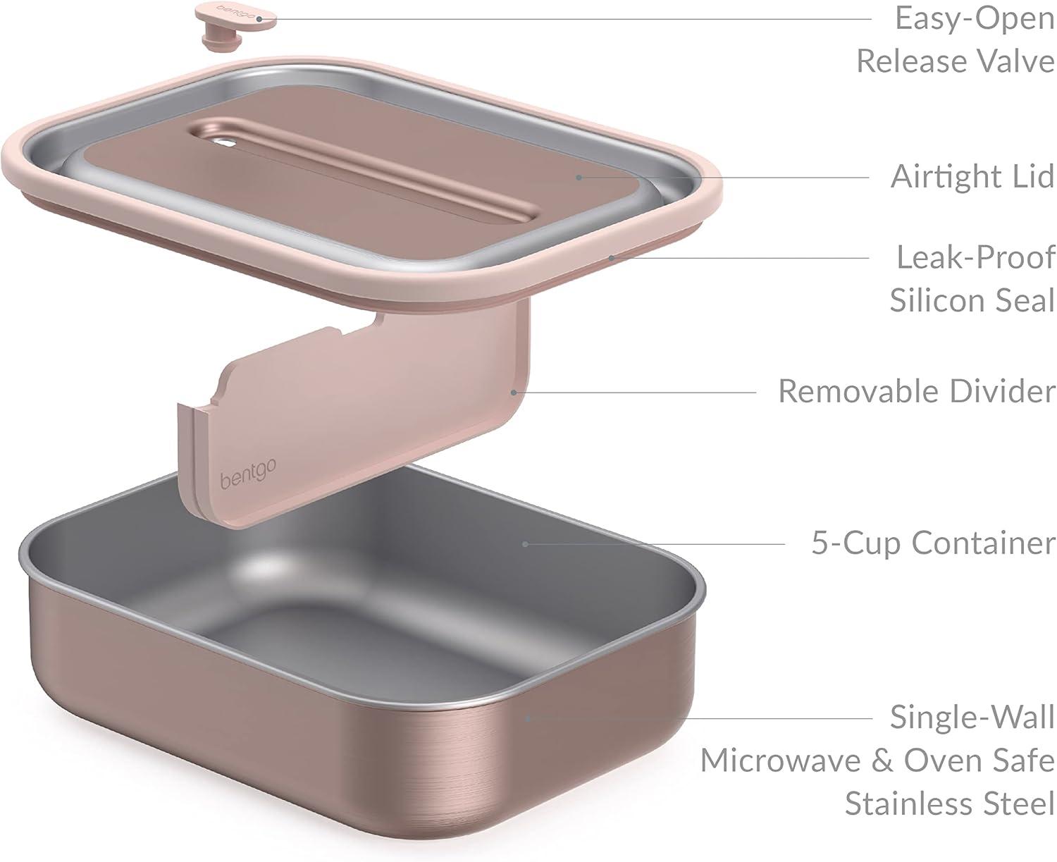 Rose Gold Stainless Steel Leak-Proof Bento Lunch Box