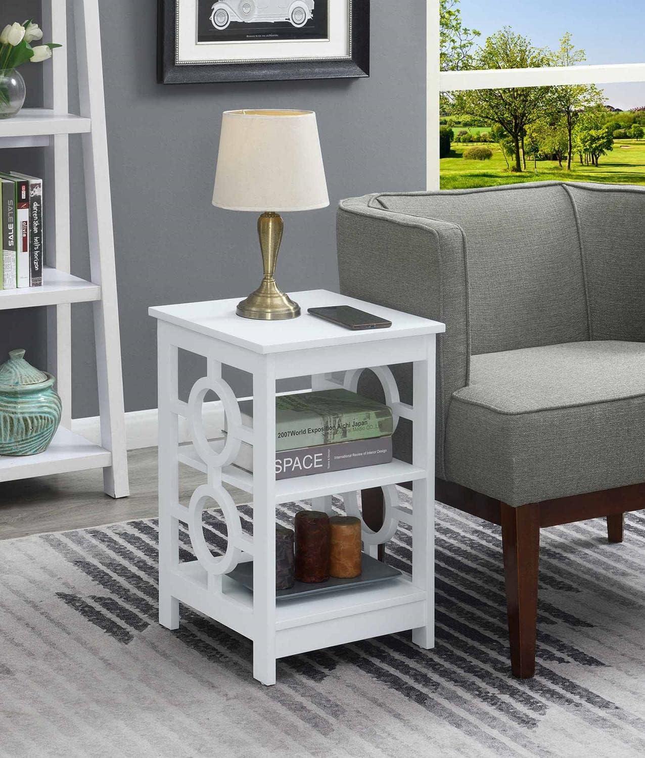 Ring End Table, White - 15.75 x 15.75 x 24 in.