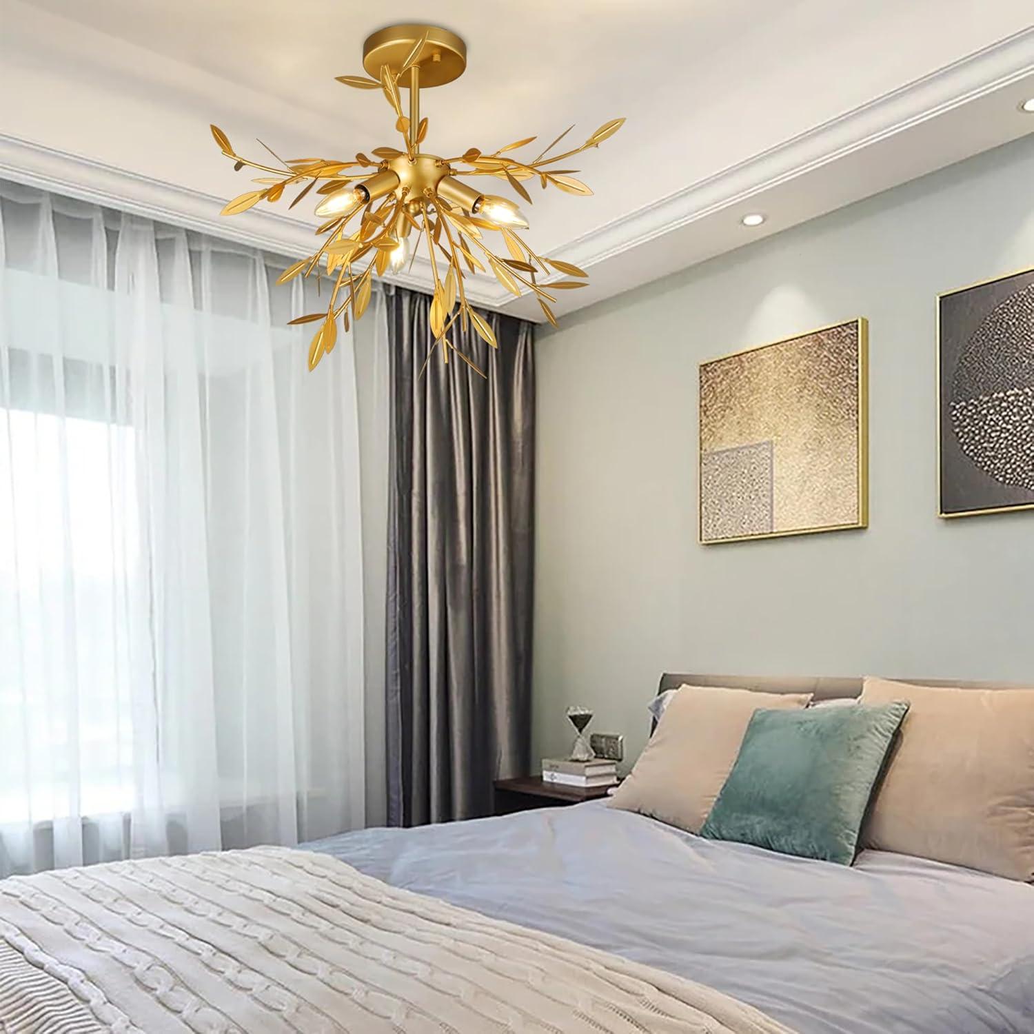 Elegant Lighting Priscilla 18.5 inch flush mount in gold leaf