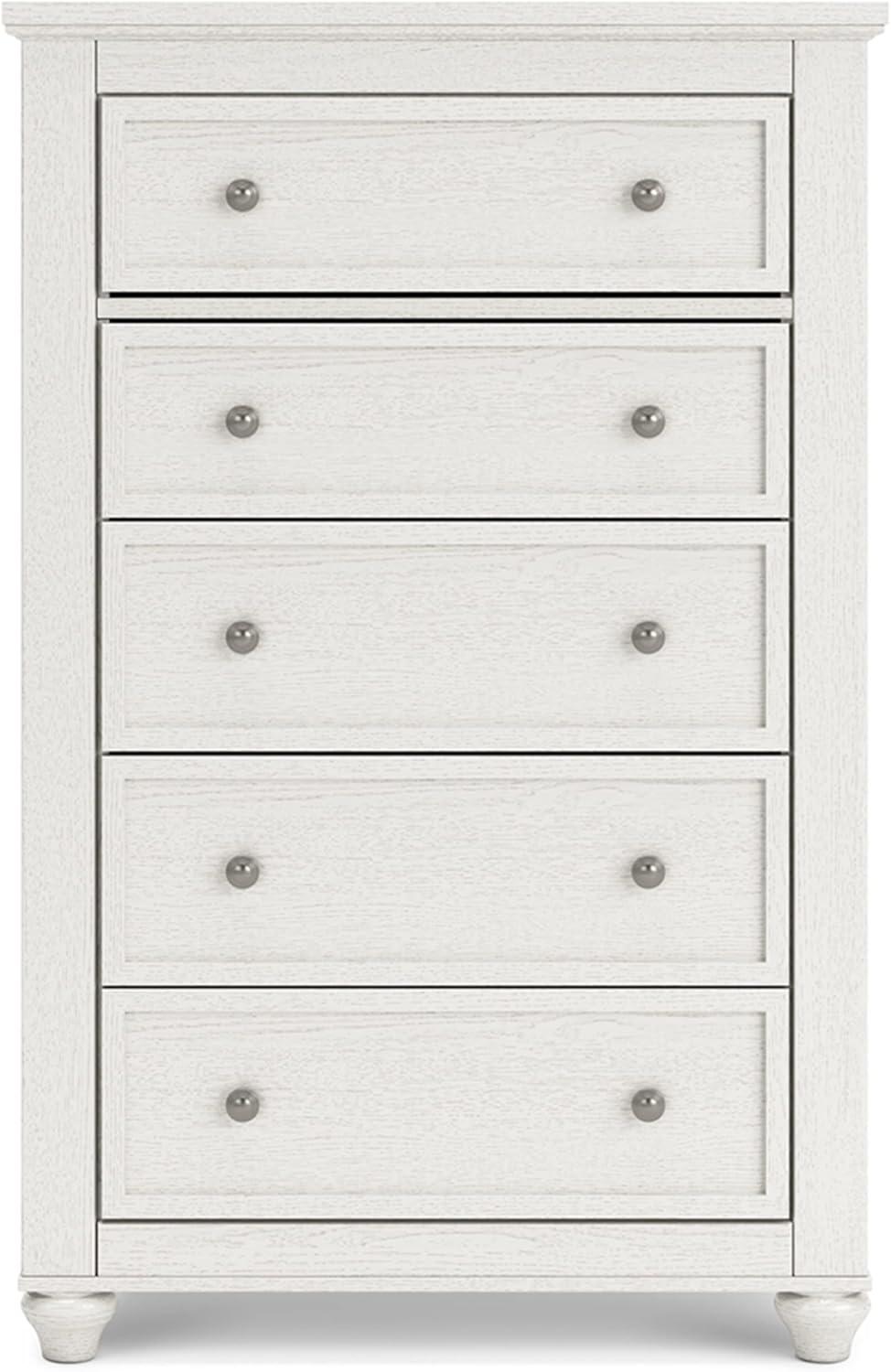 White Traditional Cottage 5-Drawer Chest