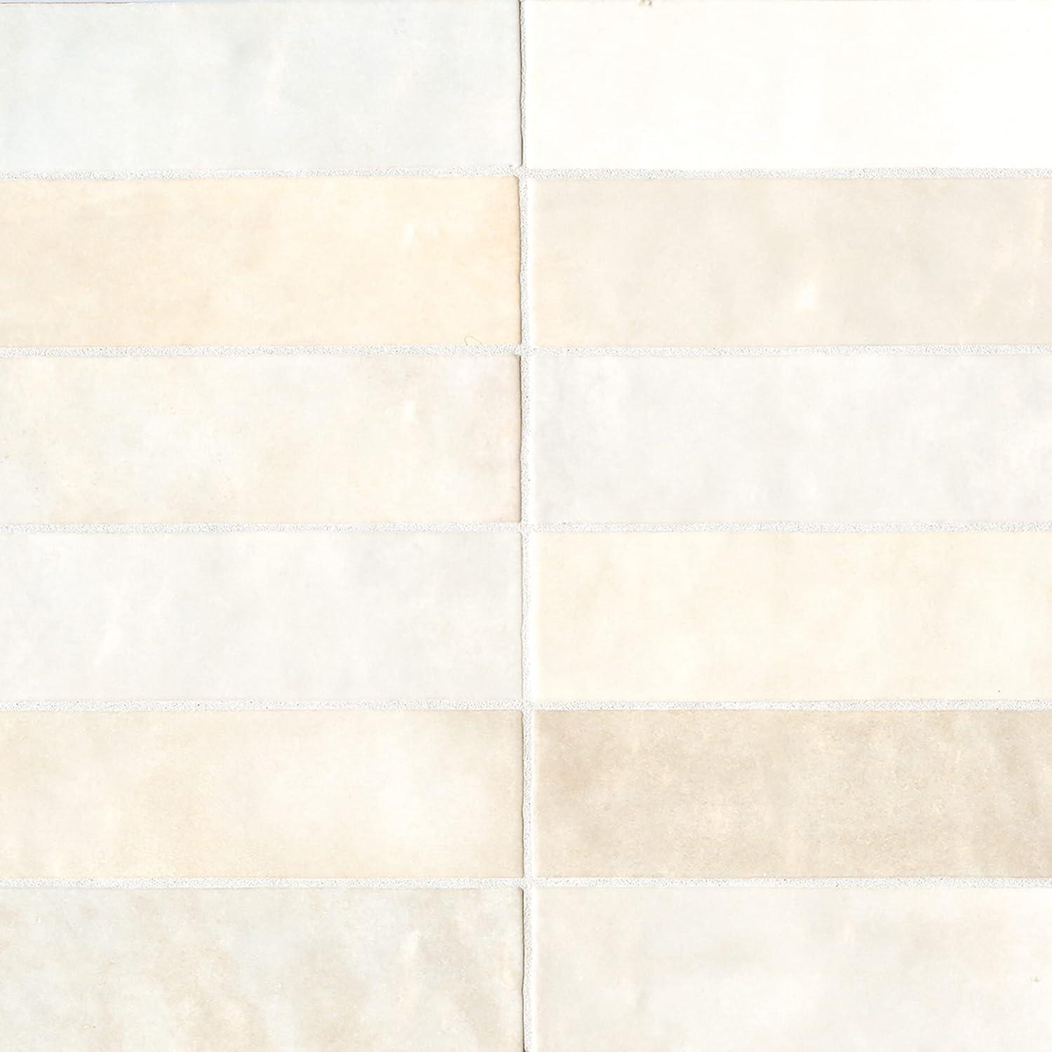 Bedrosians Cloe Gloss Ceramic Tile 2.5" x 8", Creme (76-Pack, 10.64 SF)