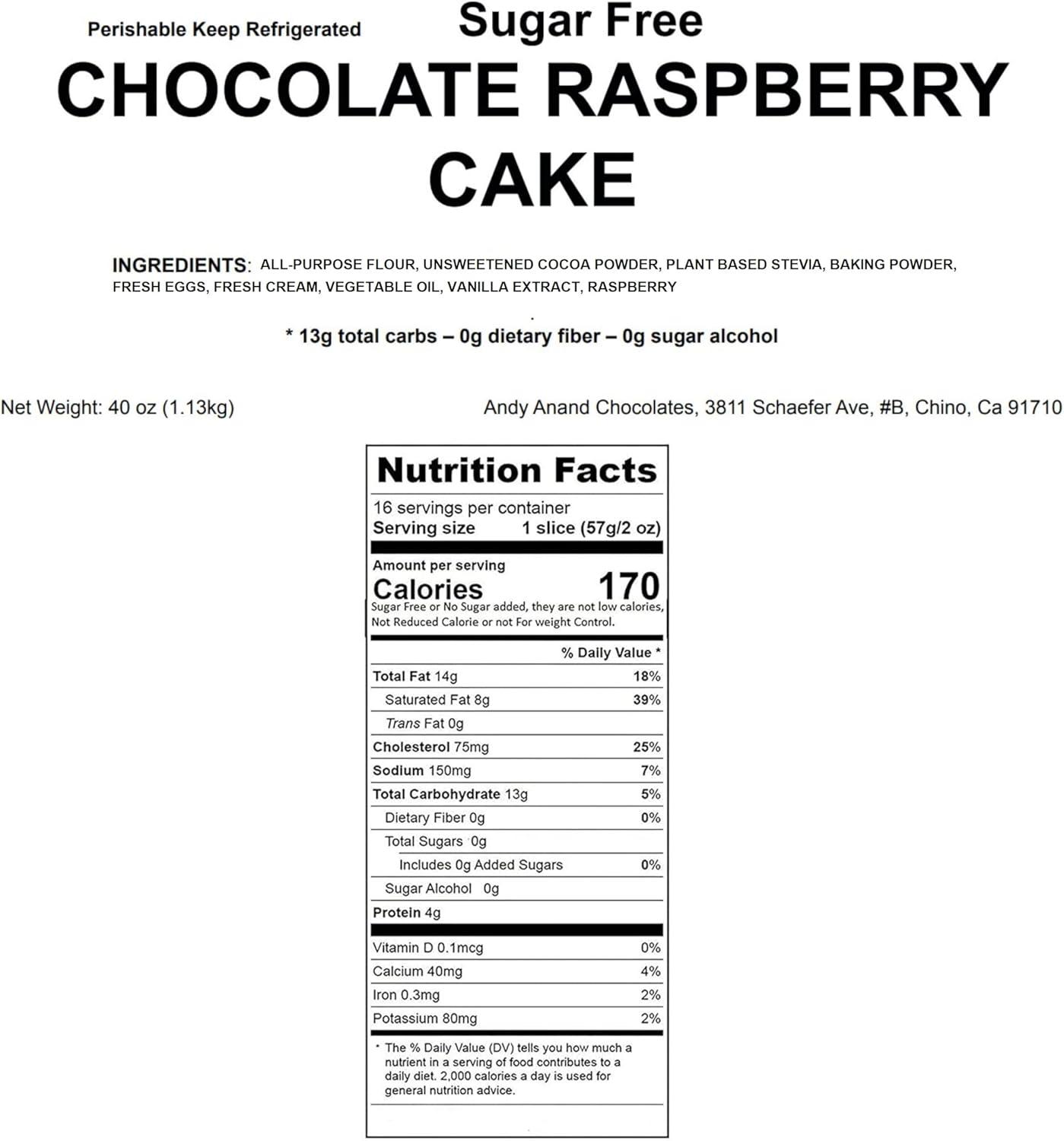 Sugar-Free Raspberry Chocolate Truffle Cake with Fresh Raspberries