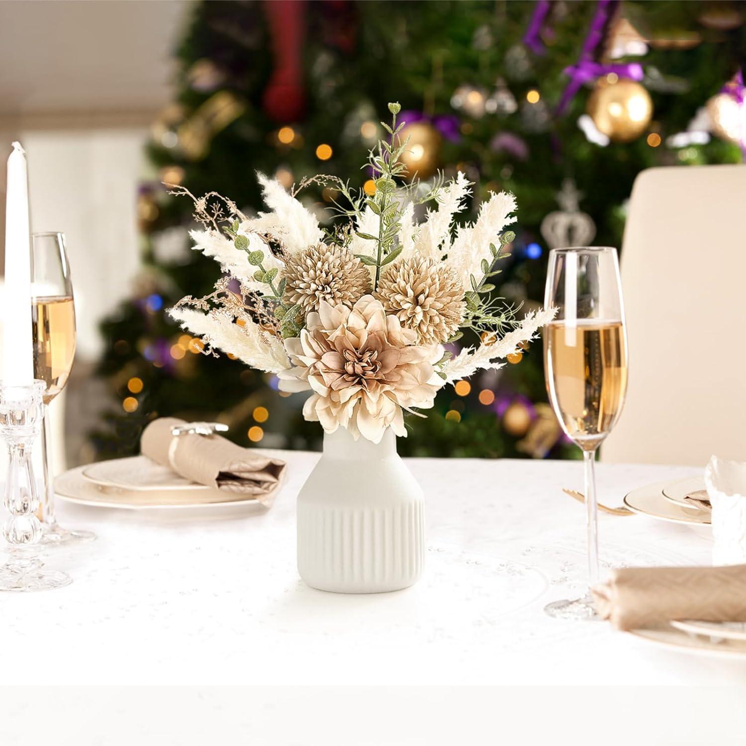 Astoria Grand Small Artificial Flowers In Ceramic Vase 13.5" Centerpieces Coffee Table Decor,