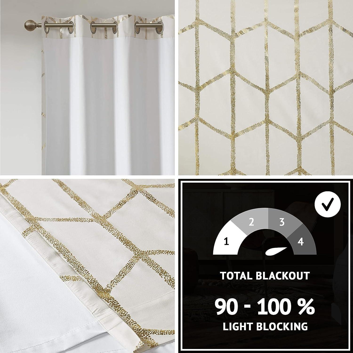 Intelligent Design Raina Geometric Total Blackout Grommet Single Curtain Panel