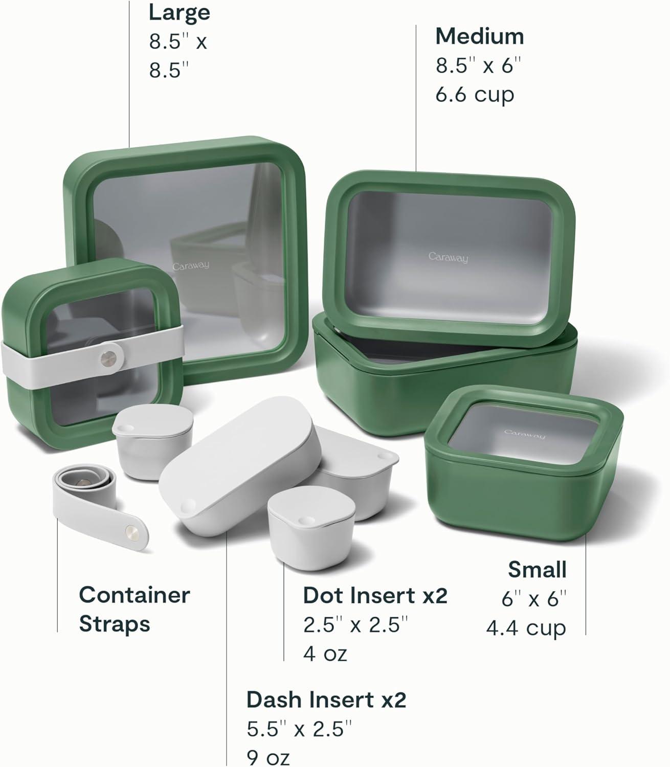 Sage 14-Piece Glass Food Storage Set with Ceramic Coating