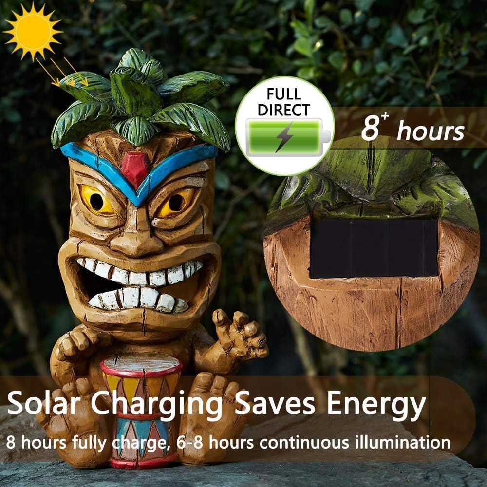 Easter Solar Tiki Totem with Woodpecker Lights