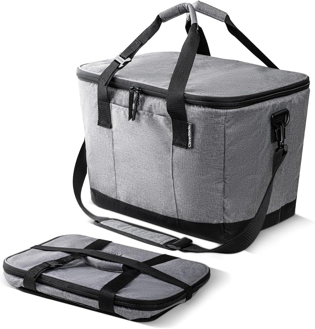 CleverMade Collapsible Tahoe Cooler - 50 Can - Heather Cool Gray/Midnight Black