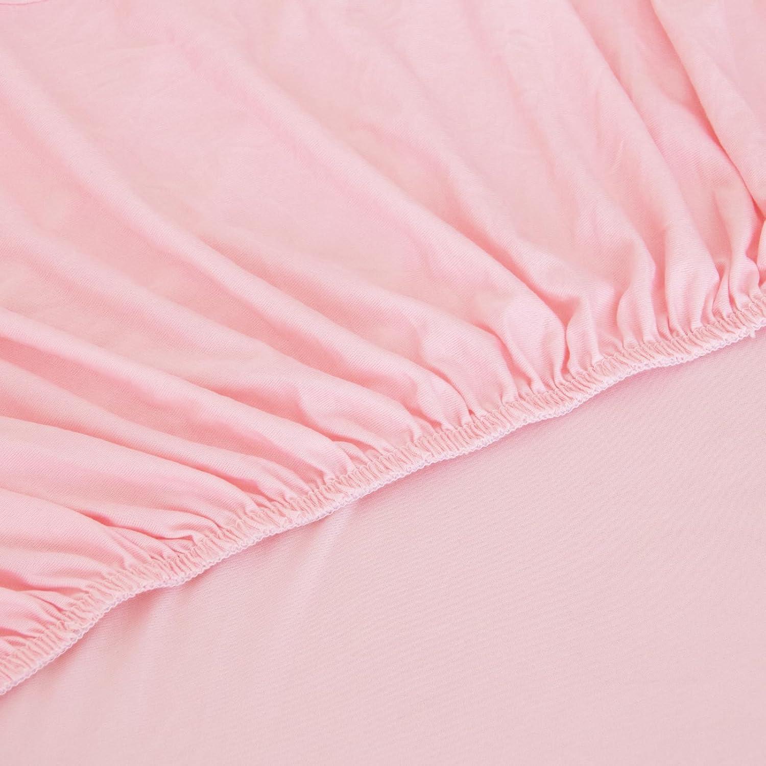 The Peanutshell Fitted Crib Sheet Set for Baby Girls, Daisy, 4 Pack | Pink, Mauve