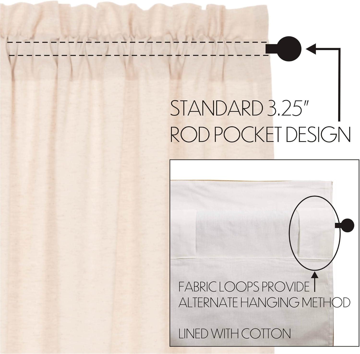 VHC Brands Simple Life Flax Prairie Short Panel Set, Creme (2 Panels)