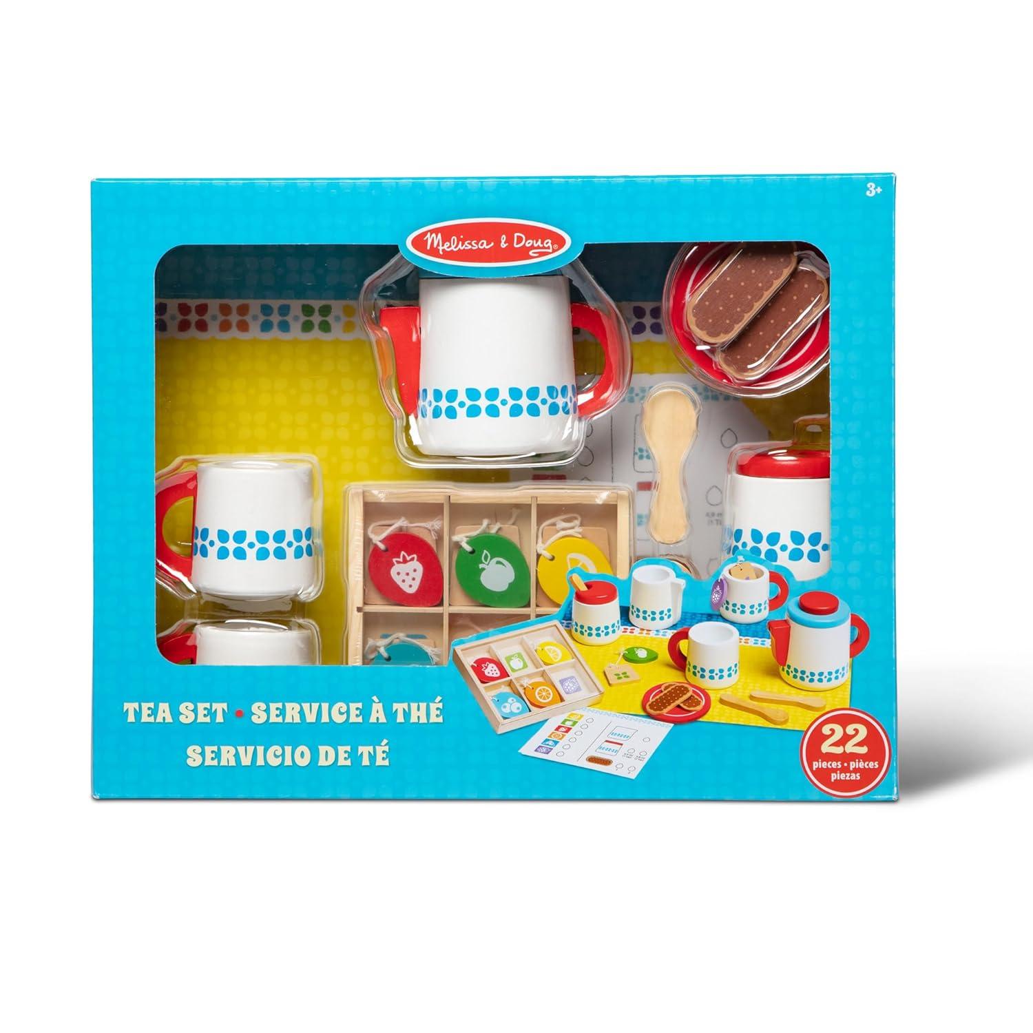 Melissa & Doug 22 Piece Wooden Steep and Serve Tea Set