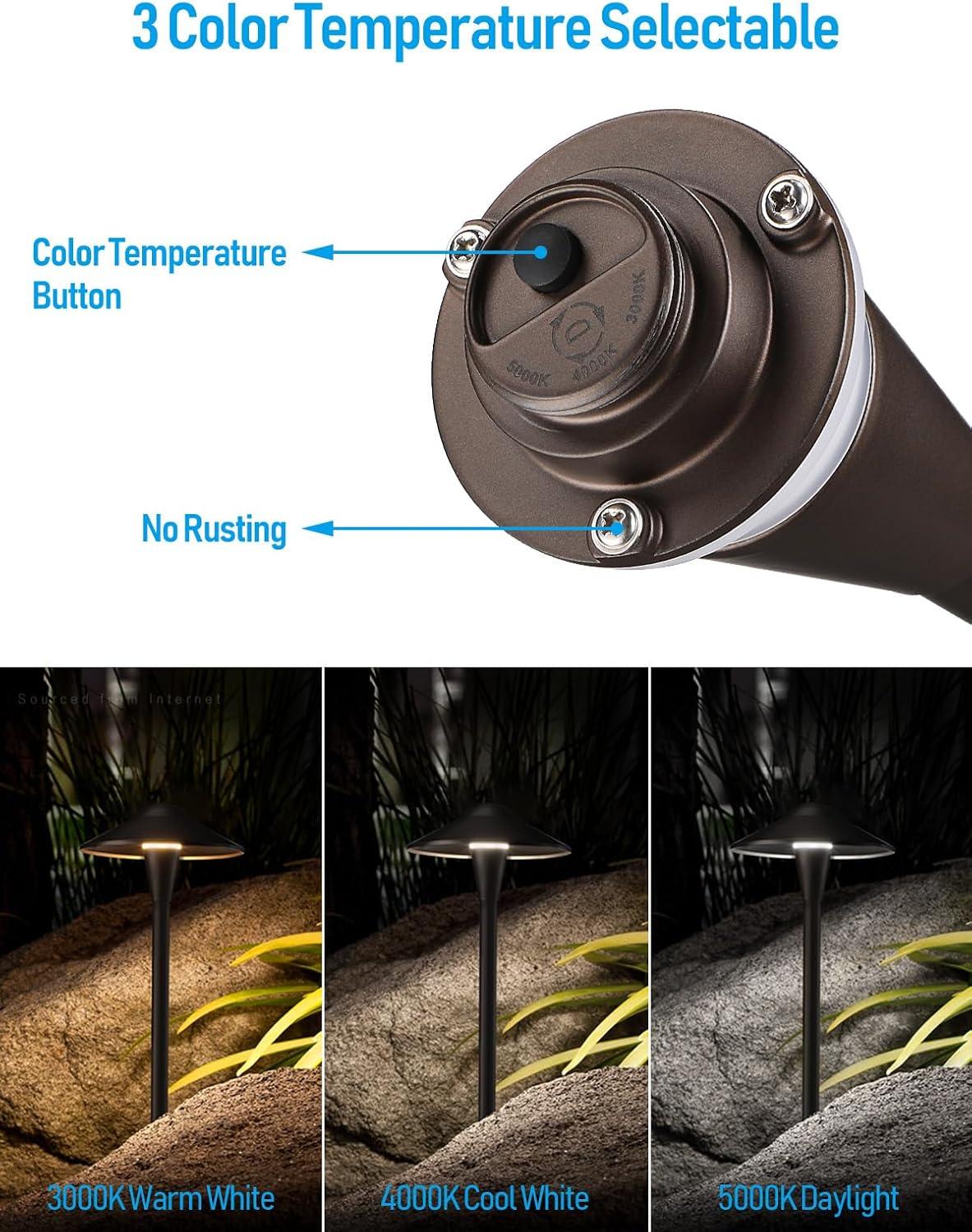 3CCT Low Voltage Landscape Pathway Lights, 5W LED Landscape Path Light, Aluminum, Oil Rubbed Bronze