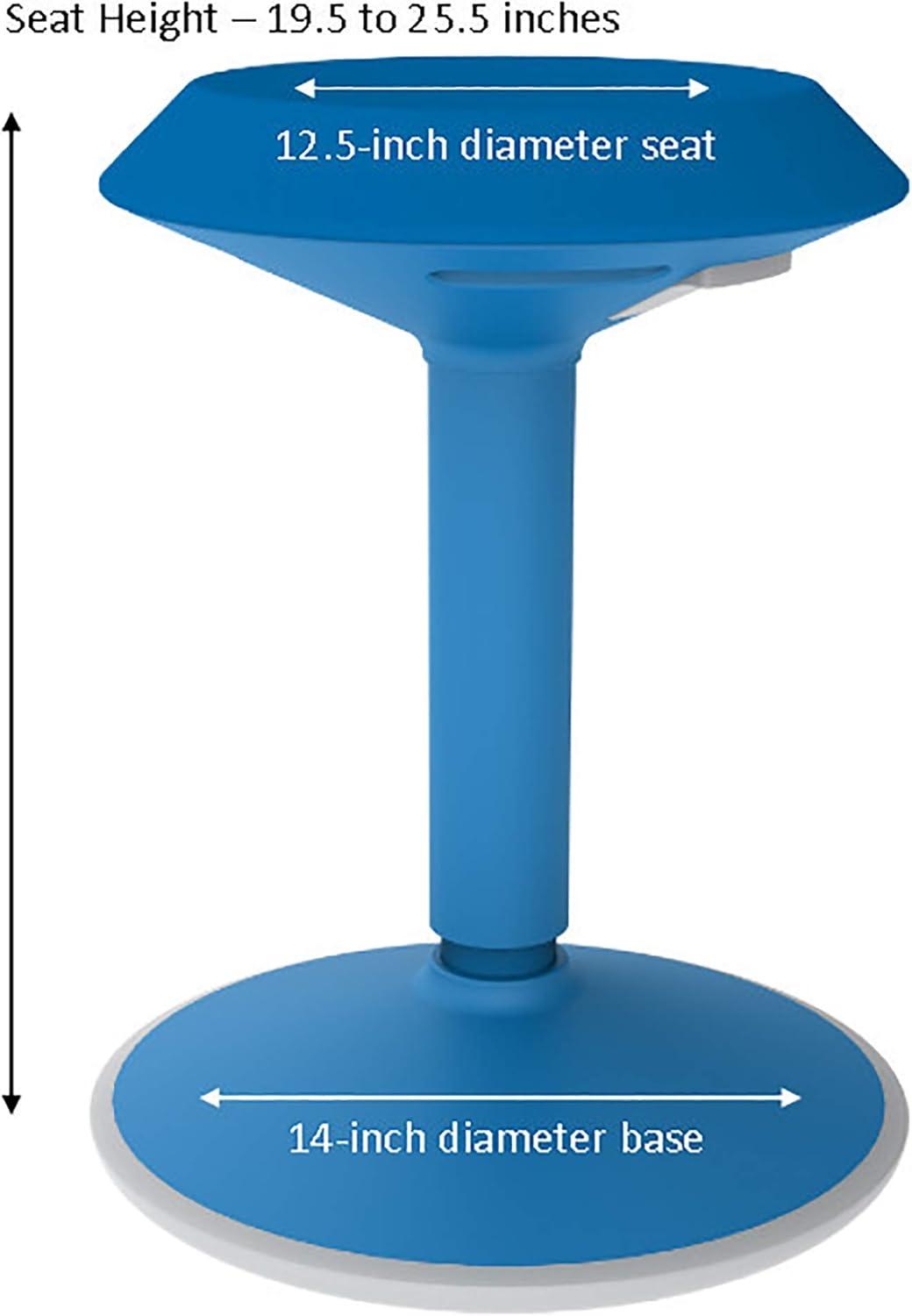 Learniture Adjustable-Height Active Motion Stool with Circular Seat - Flexible Seating for Classroom, Office or Home Brilliant Blue