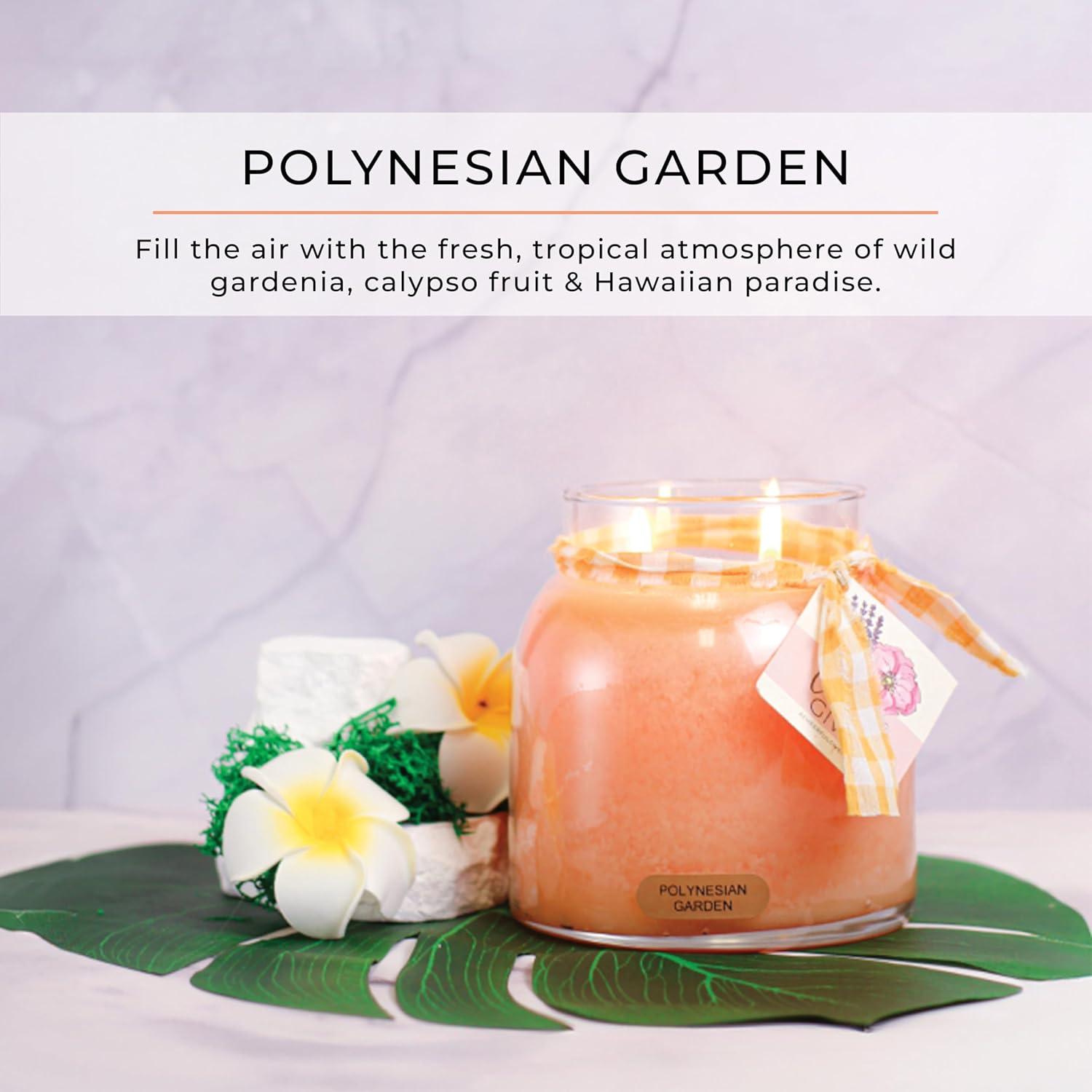 Polynesian Garden Scented Candle Jar with Black Lid