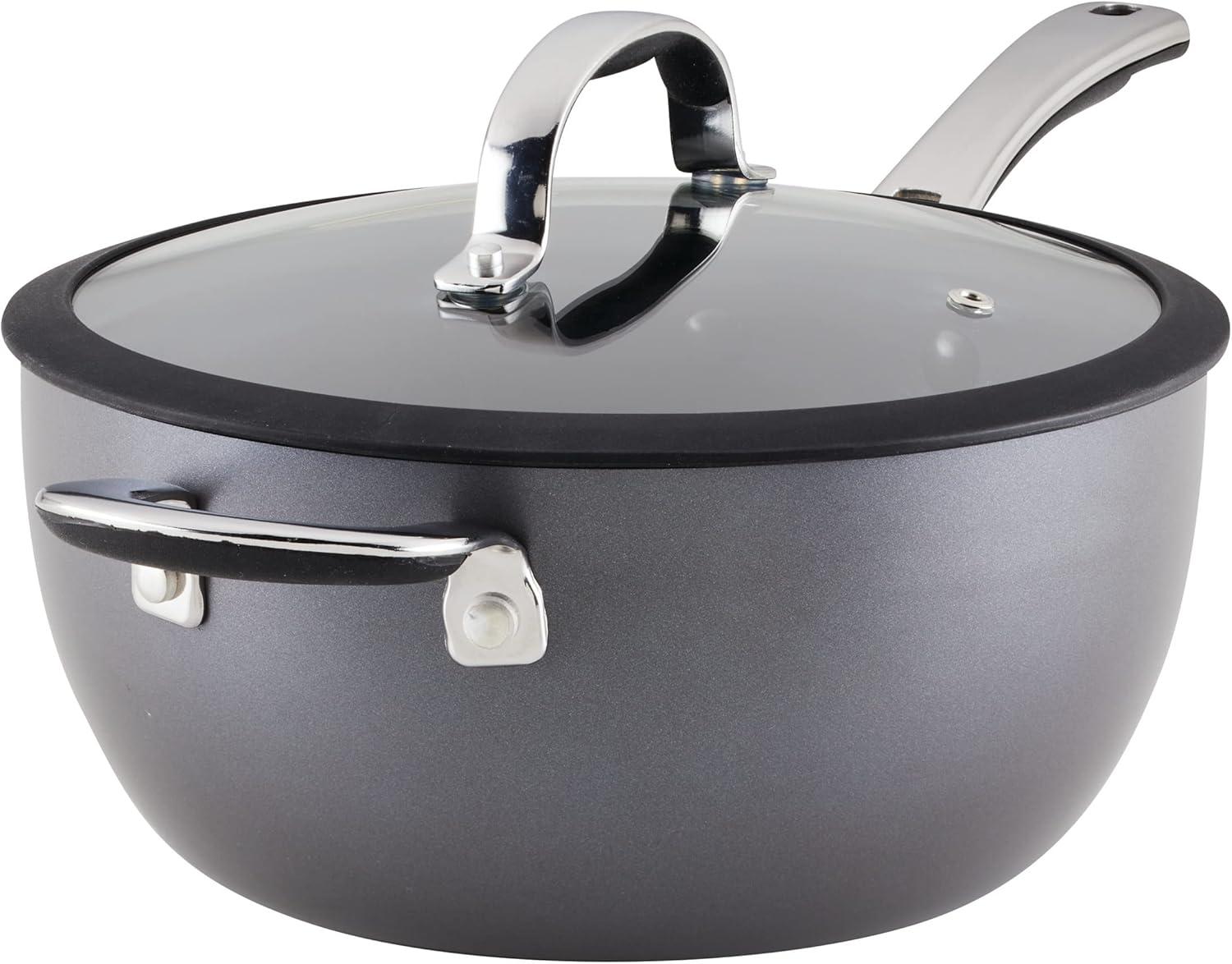 Cook + Create 10-Piece Hard Anodized Aluminum Nonstick Cookware Set in Black