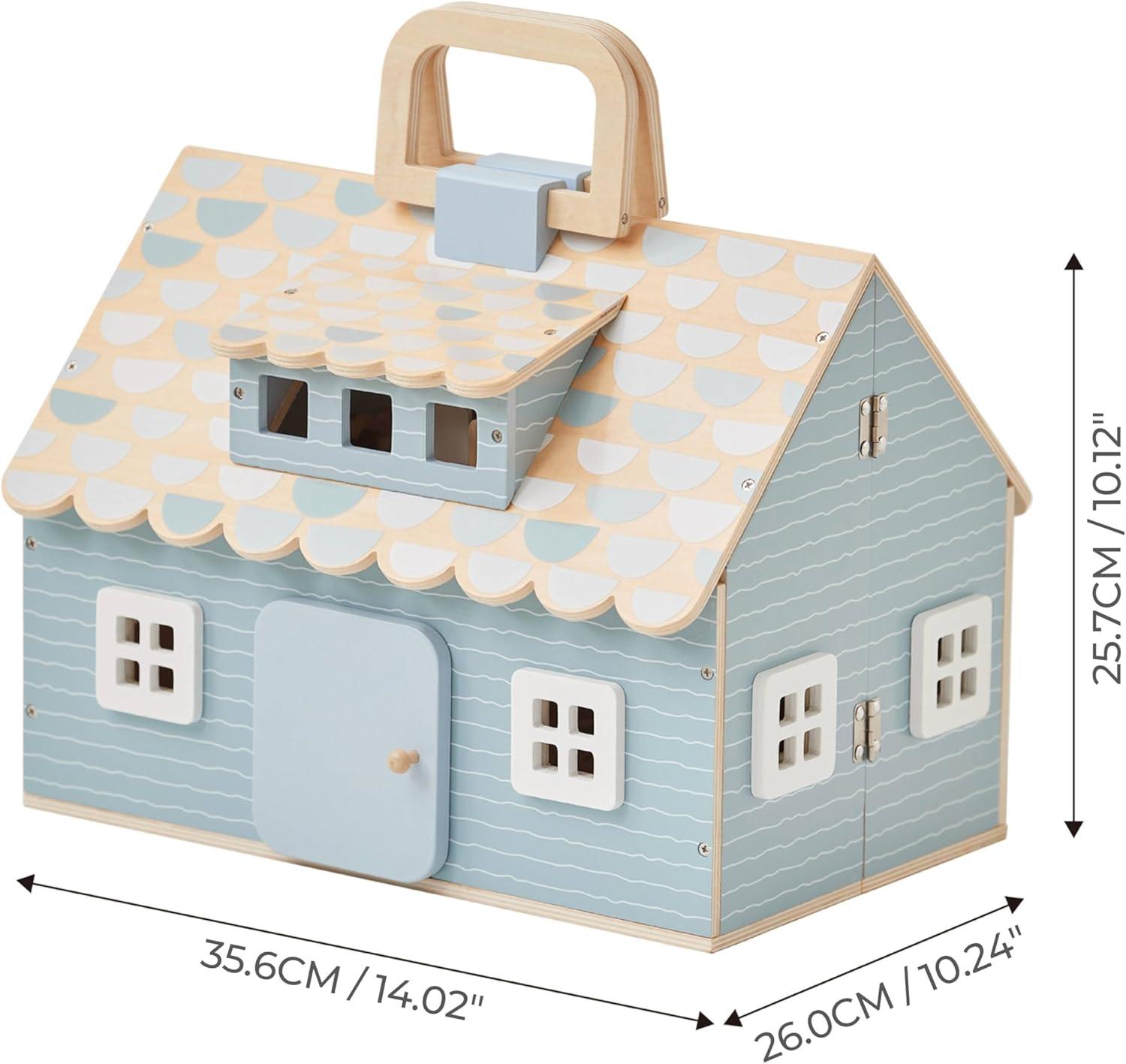 Teamson Kids Olivia's Little World Quaint Portable Doll Cottage + Accessories for 3.5" Dolls