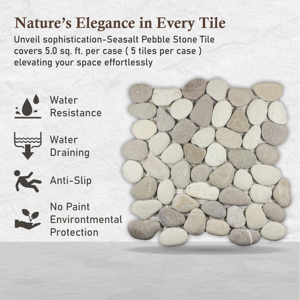 Kansas 12" x 12" Natural Stone Pebbles Mosaic Wall & Floor Tile