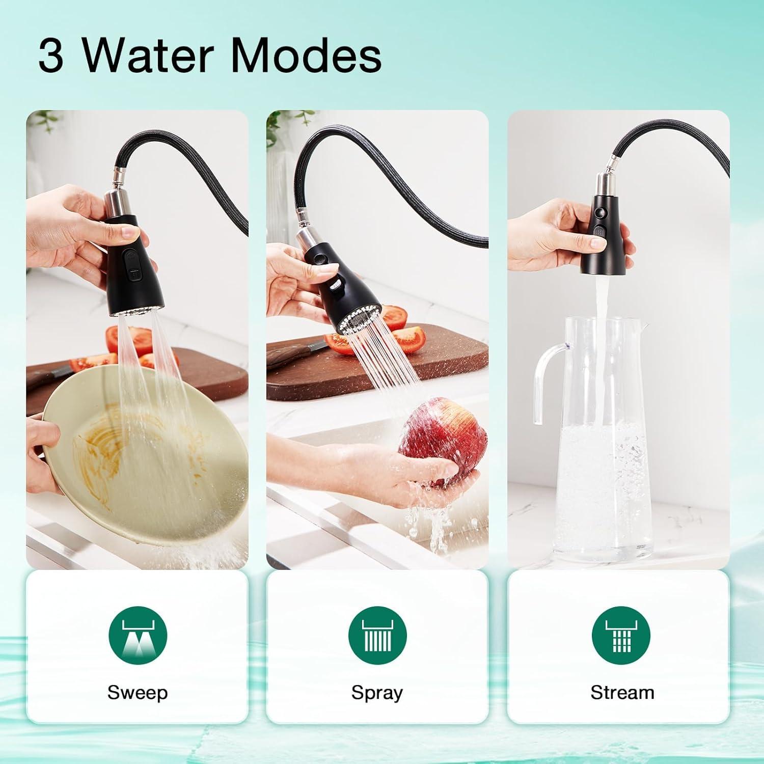 Babevy Pull Down Kitchen Faucet