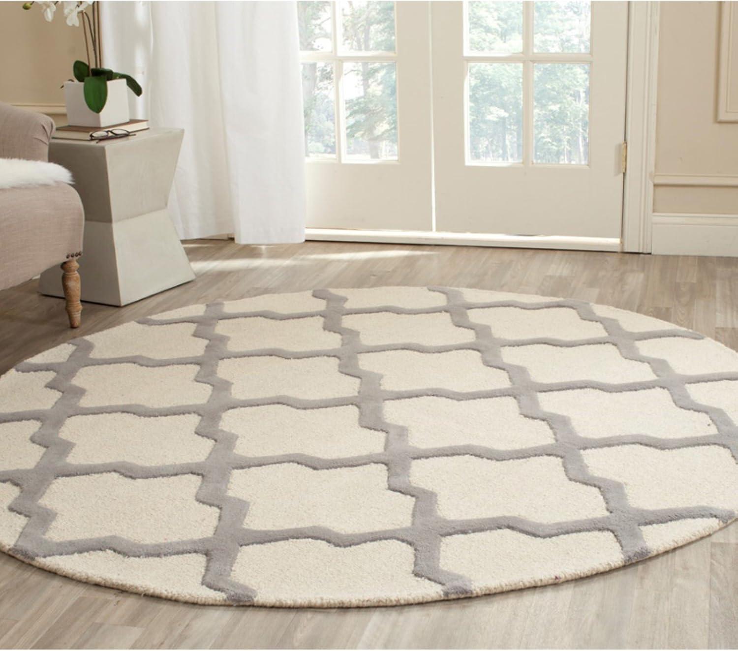 Ivory and Beige Hand-Tufted Wool 2' x 3' Rug