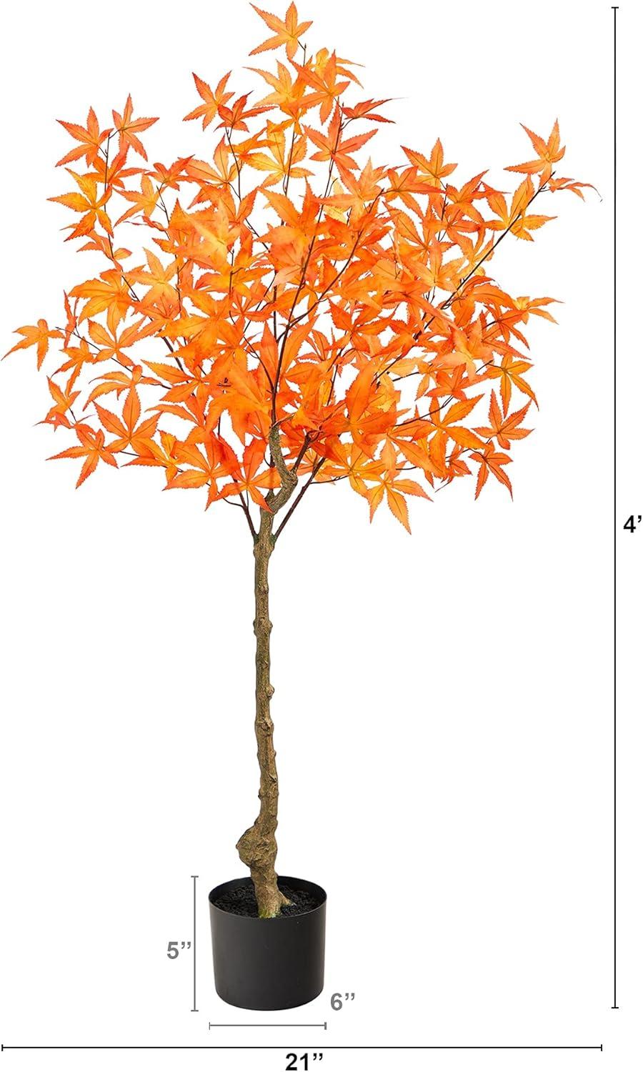 Nearly Natural 4-ft Autumn Maple Artificial Tree