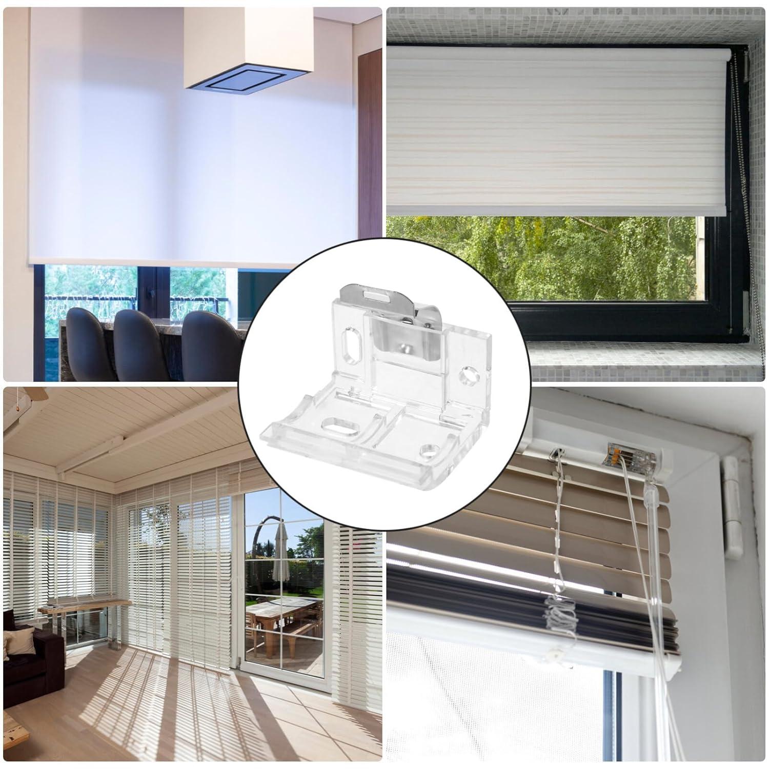 Clear and Silver Metal Cordless Shade Blind Brackets Set