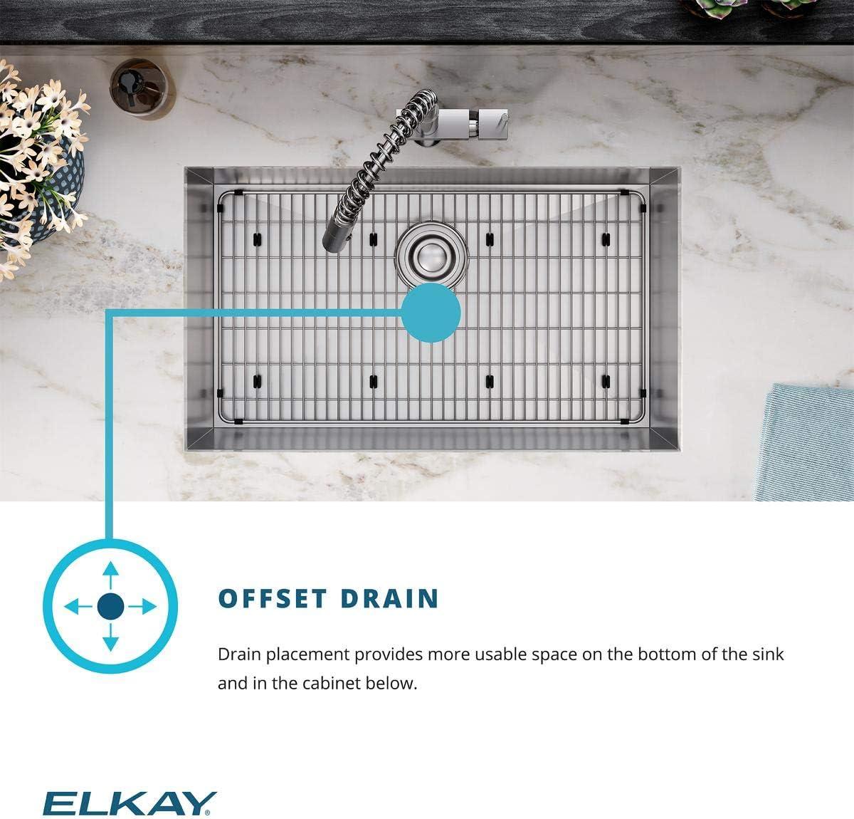 Elkay ECTSR33229BG5 Crosstown Stainless Steel 33" L x 22" W Double Basin Dual Mount Kitchen Sink