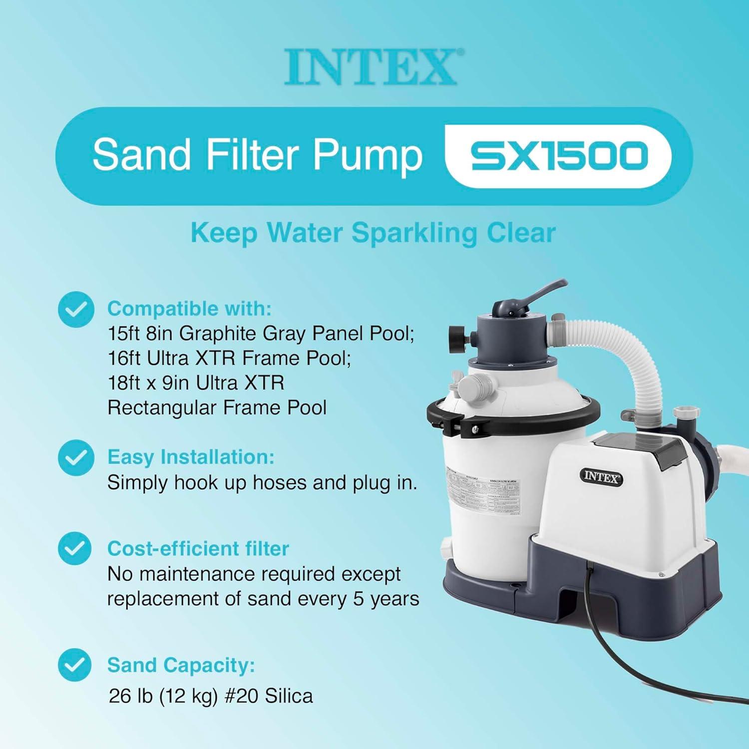 Intex Intex Krystal Clear 1500 GPH Sand Filter Pump for Above Ground Swimming Pools