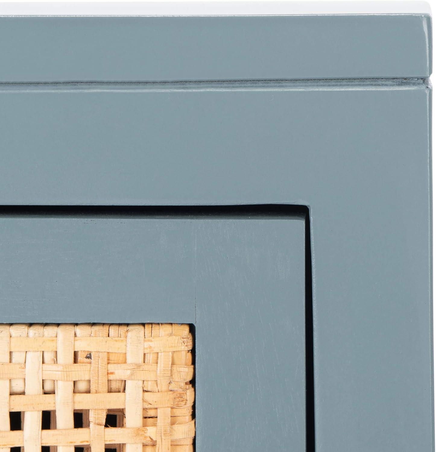Devon 1 Drawer 1 Door Nightstand - NST4002 - Blue Grey/Natural - Safavieh