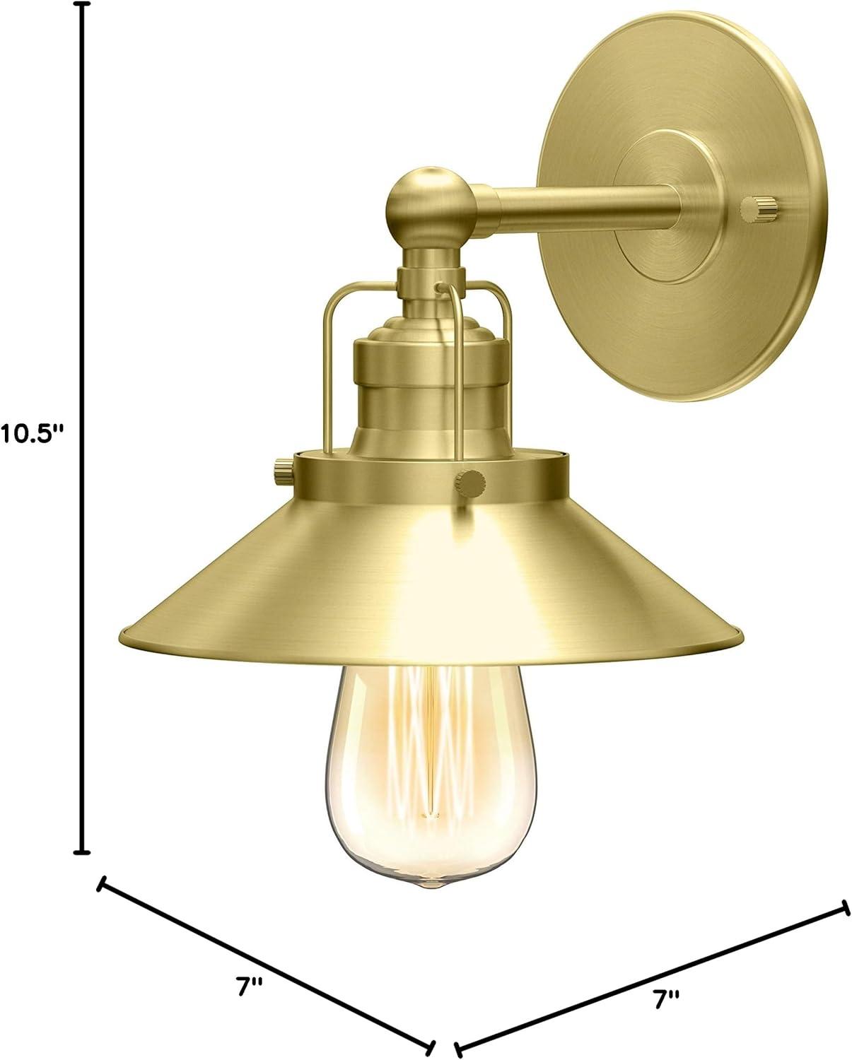 Brushed Brass Modern Farmhouse Single Metal Sconce