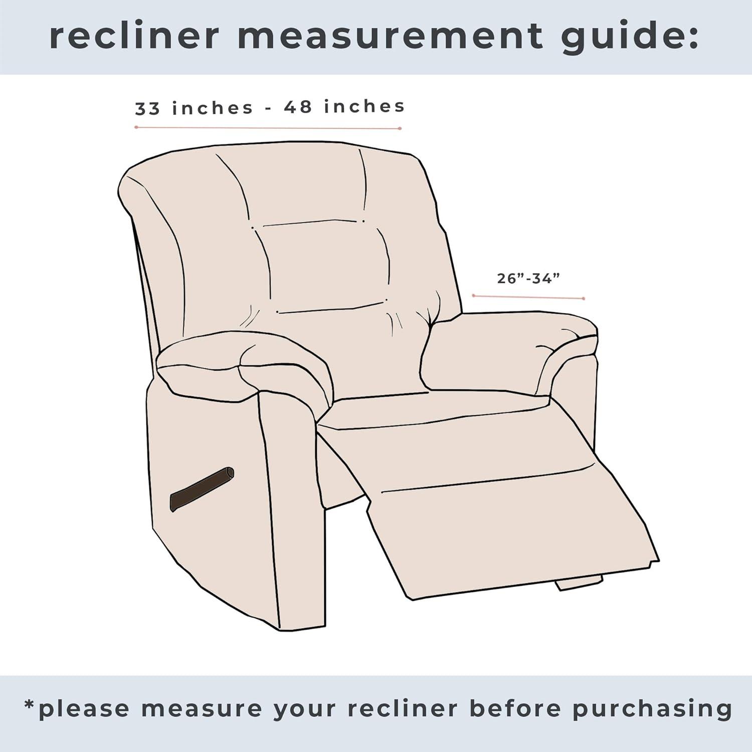Great Bay Home Stretch Printed Washable Recliner Slipcover (Recliner, Navy)